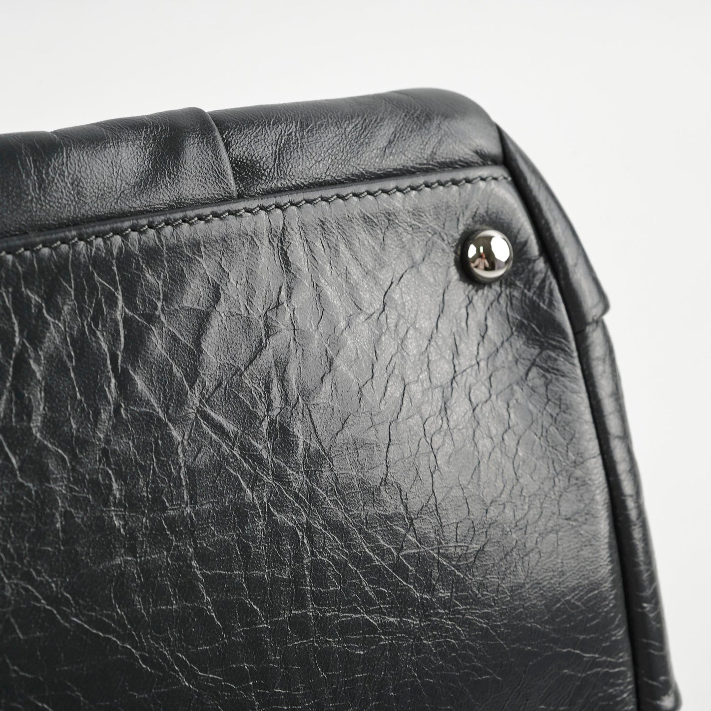 Chanel Igloo Accordian Tote Lambskin Dark Grey