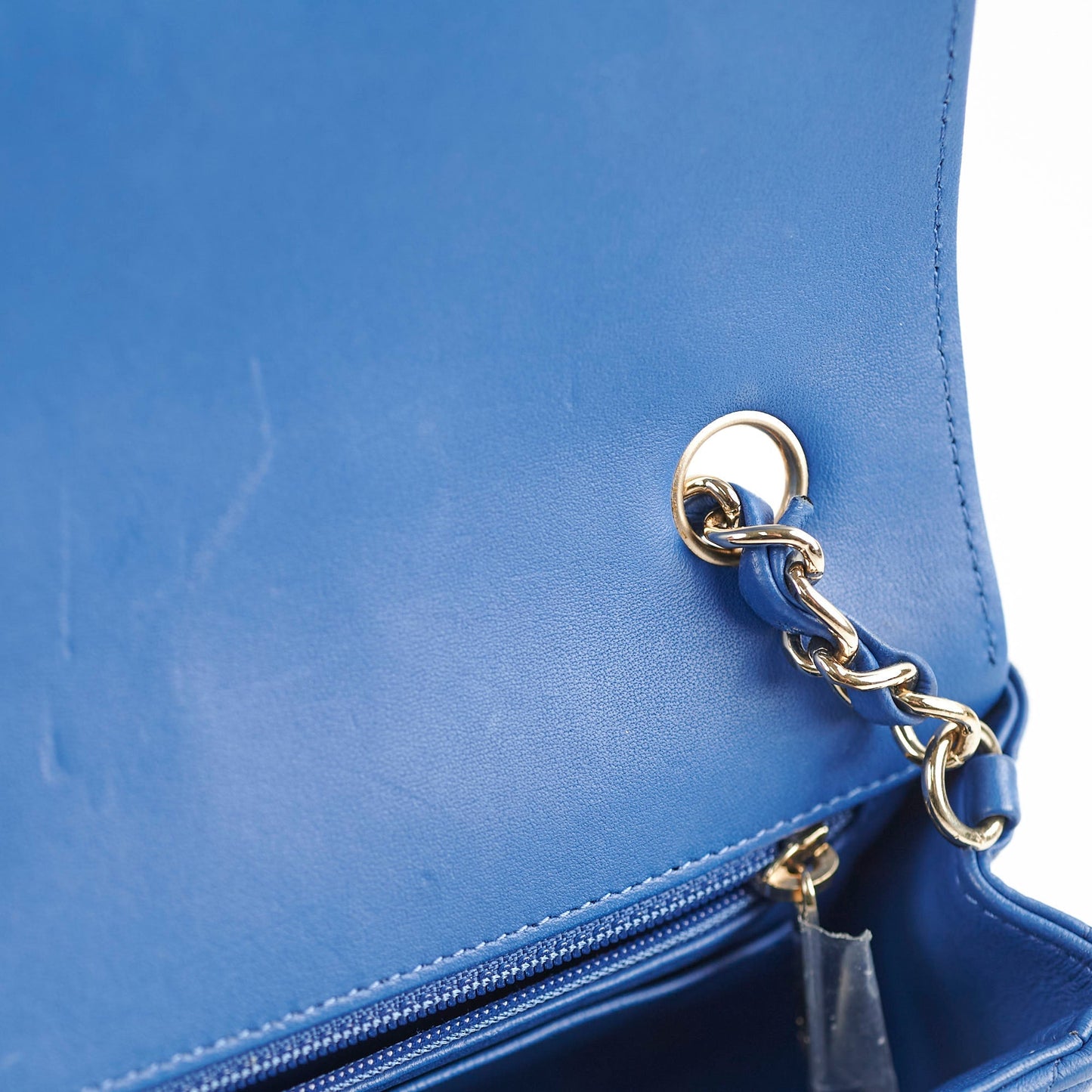 Chanel Mini Rectangular Classic Chevron Lambskin Blue 27 series