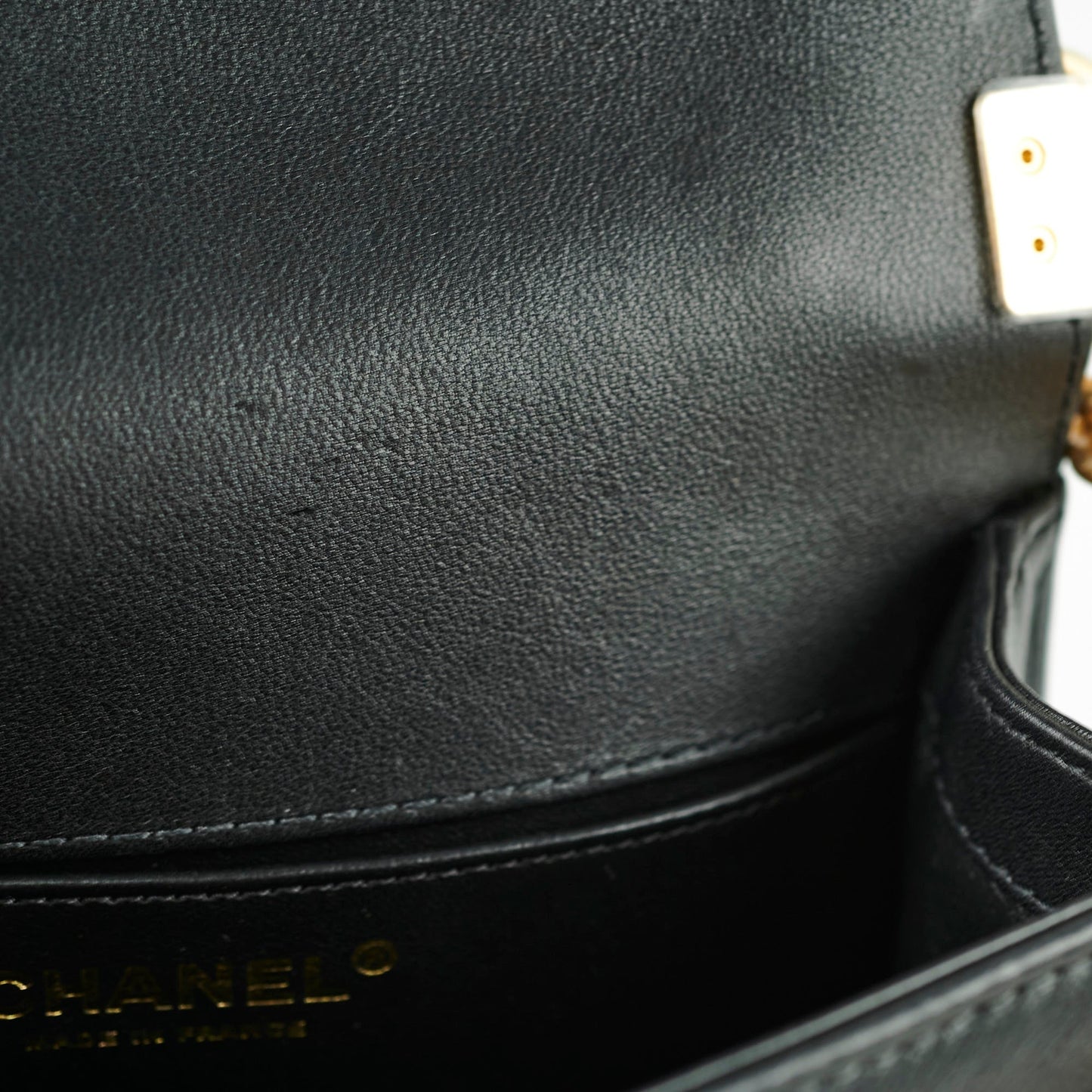 Chanel Boy Top Handle Small Black Lambskin Microchip
