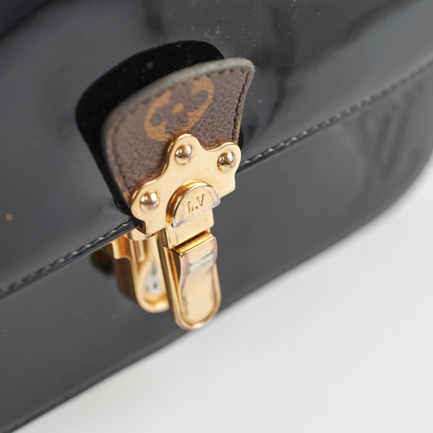 Louis Vuitton Cherrywood Monogram Patent Bag Black