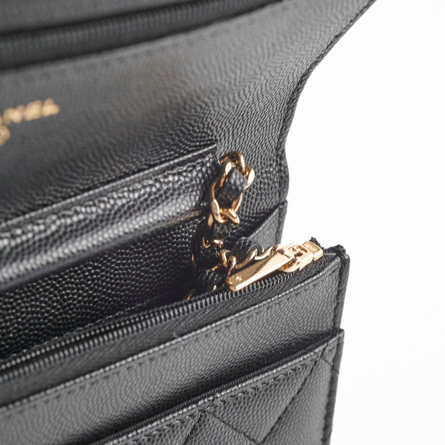 Chanel Caviar Wallet On Chain WOC Black Microchipped