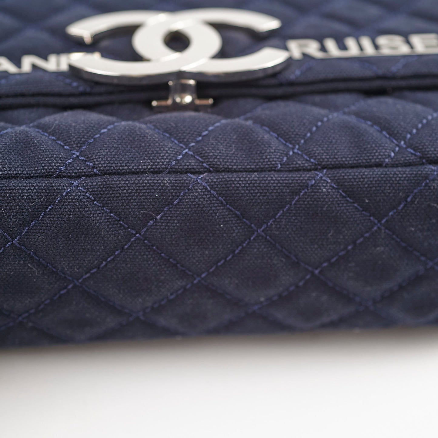 Chanel Cruise Line Denim Small Flap Bag Navy