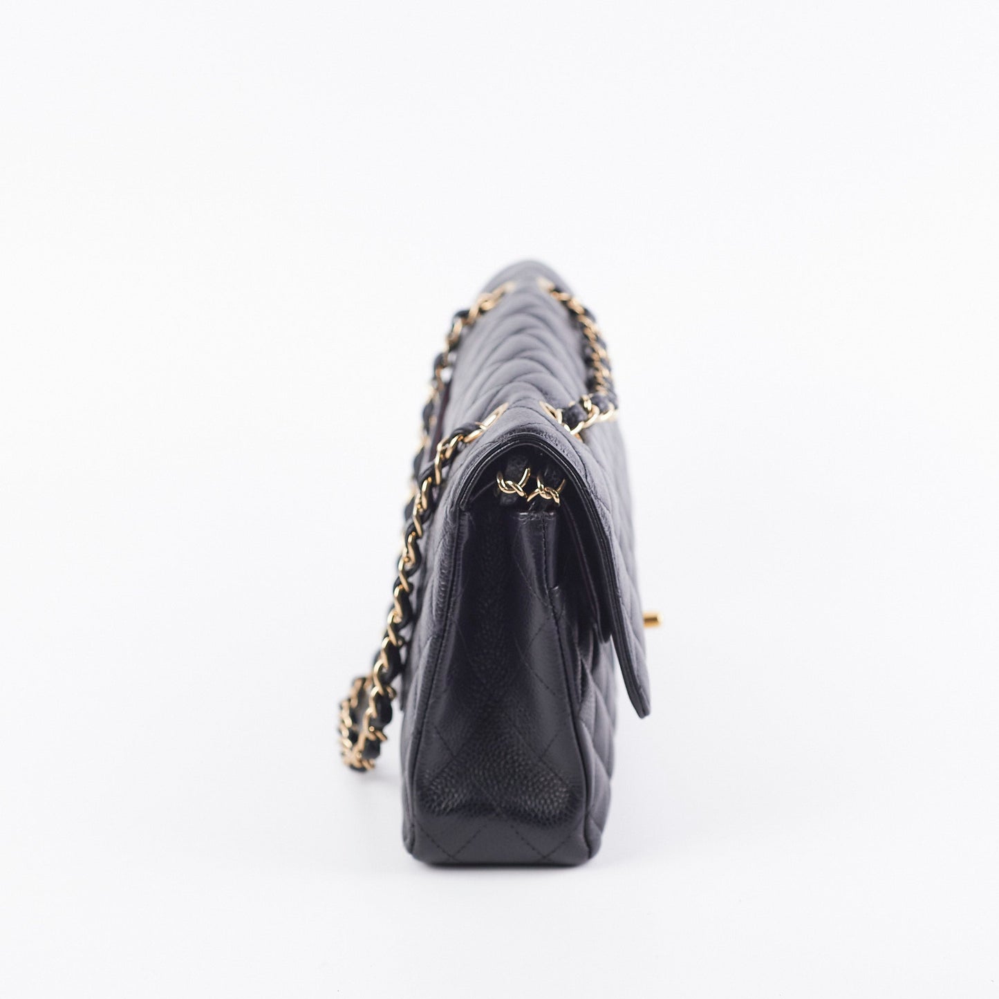 Chanel Medium/Large Caviar Double Classic Flap Black