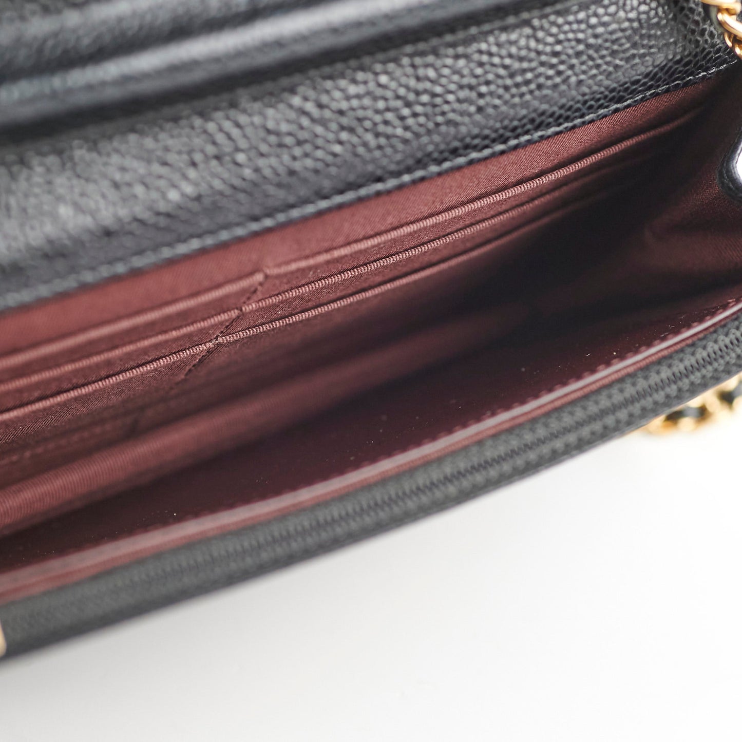 Chanel Wallet on Chain WOC Caviar Black