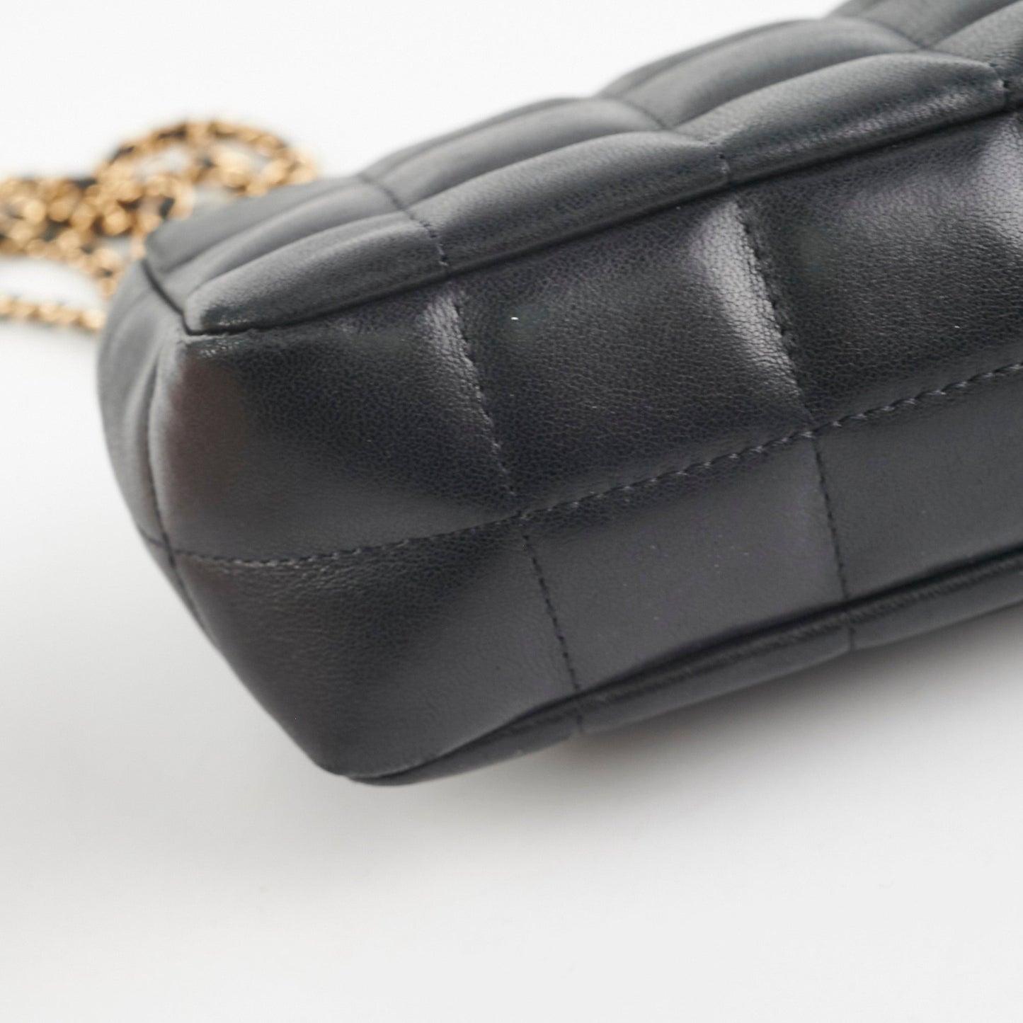 Chanel Seasonal Camelia Lambskin Mini Bag Black
