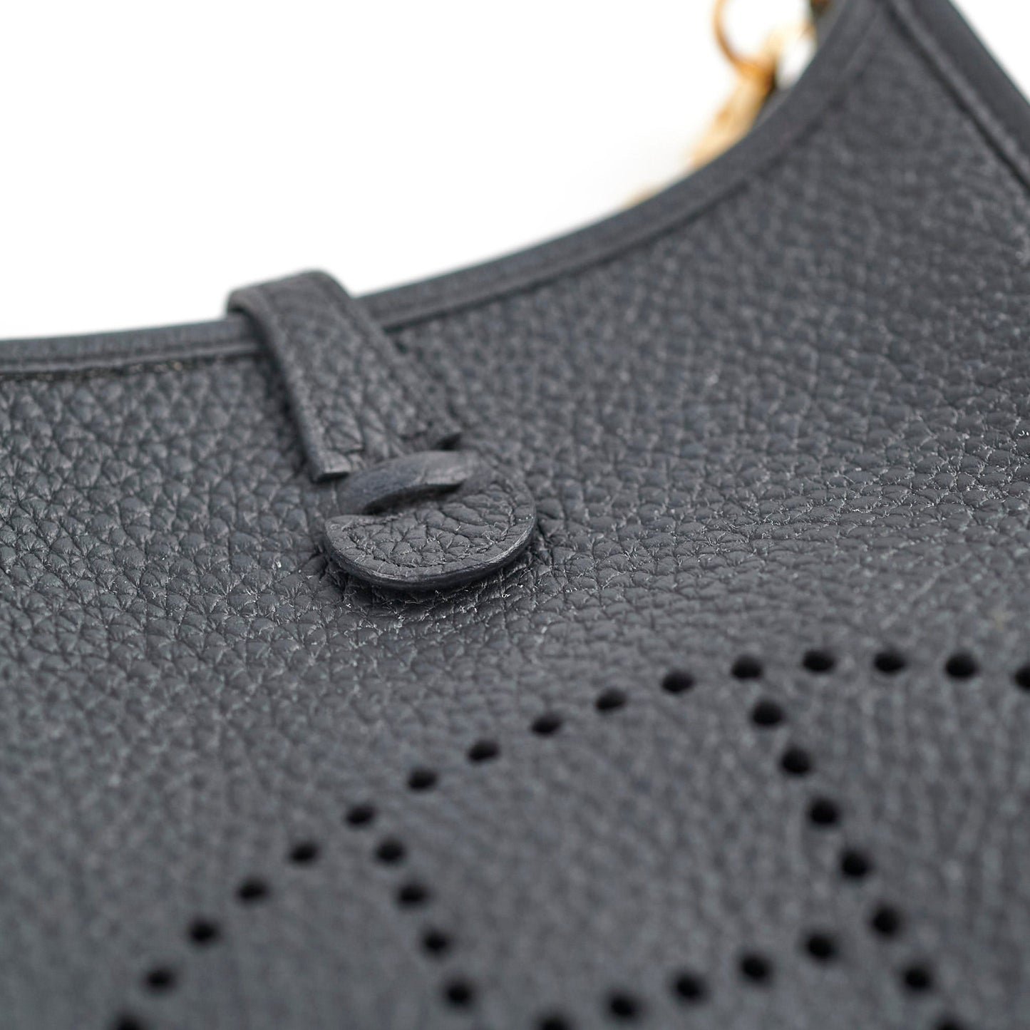 Hermes Mini Evelyn Clemence Black C Stamp