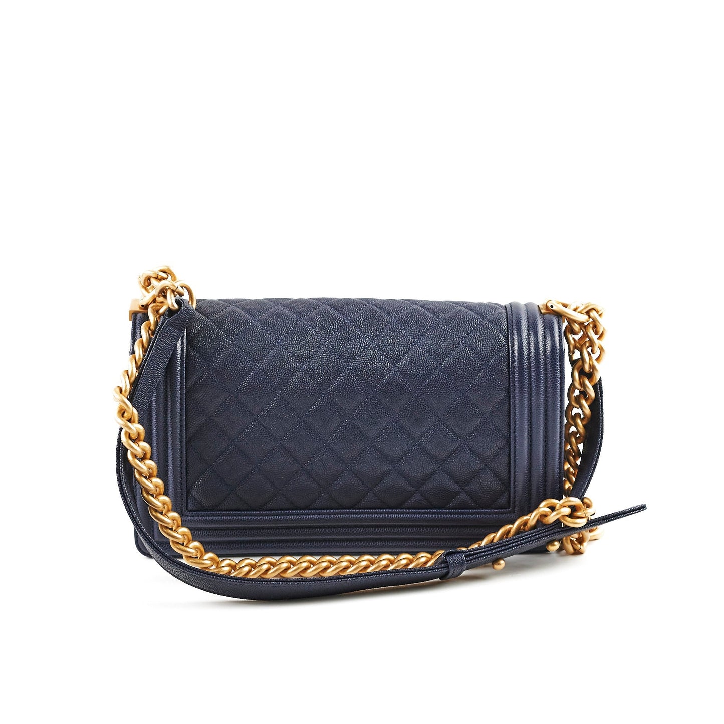 Chanel Caviar Old Medium Boy Navy 25 Series