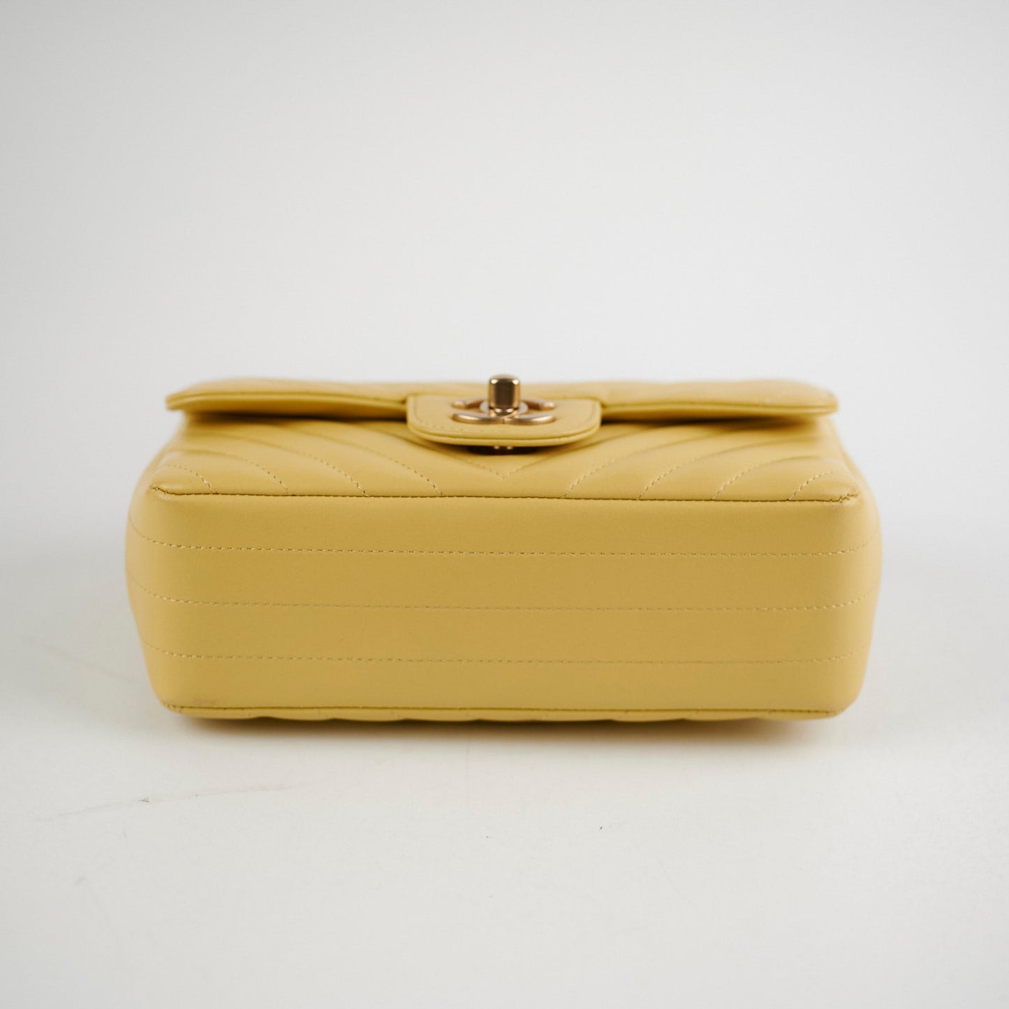 Chanel Mini Rectangular Chevron Yellow
