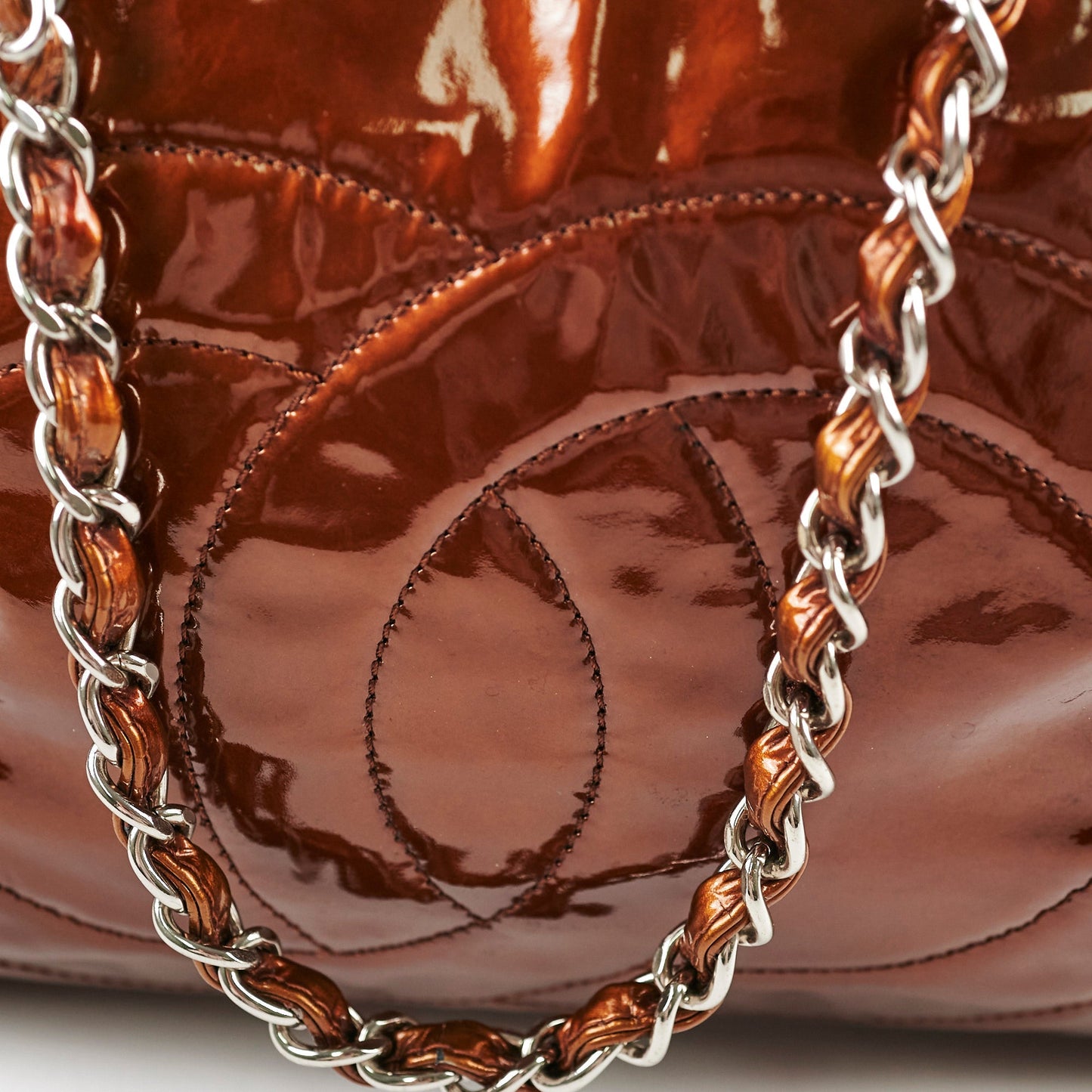 Deal of The Week  - Chanel Large Metallic Patent Tote Bronze 12 Series