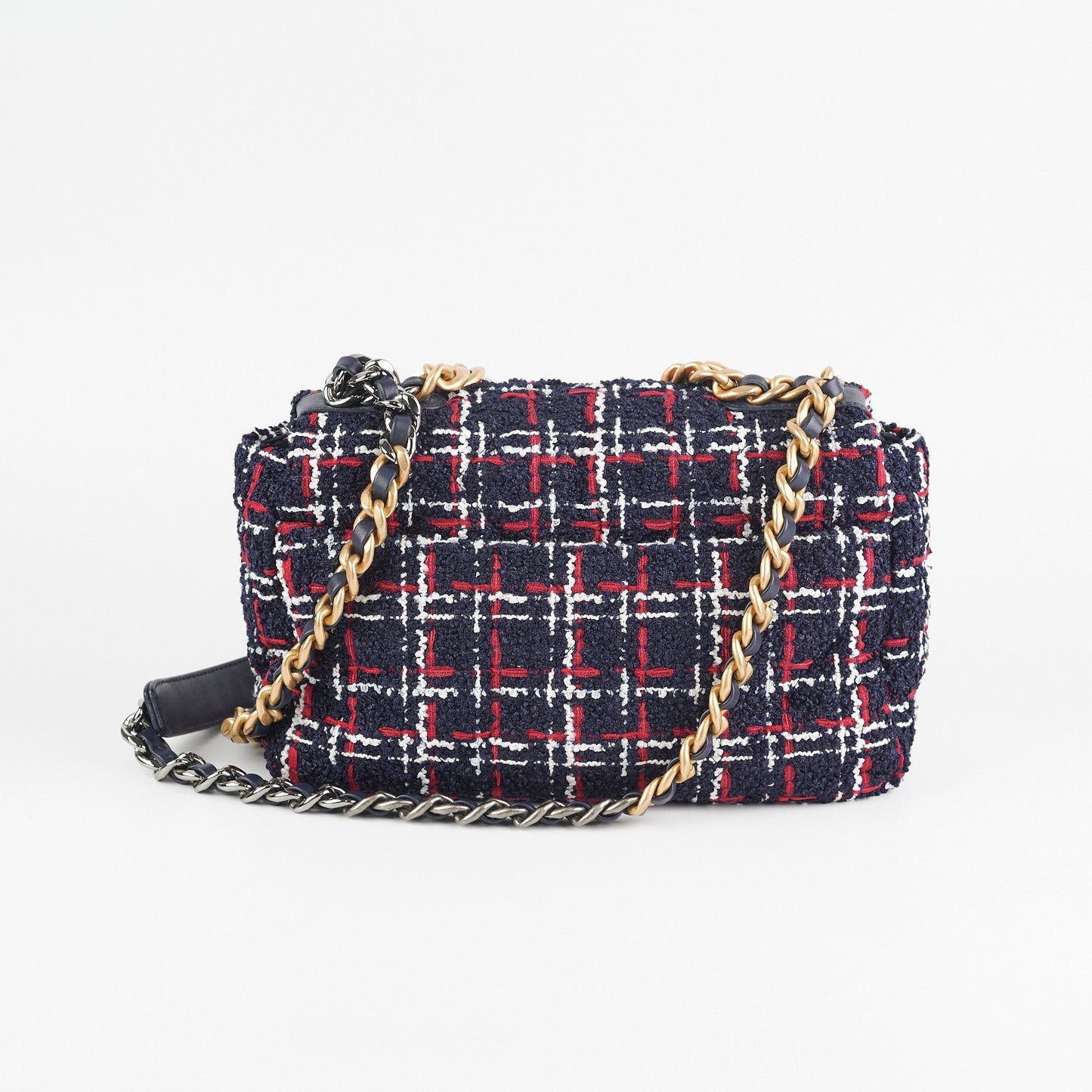 Chanel 19 Small Tweed Navy Bag