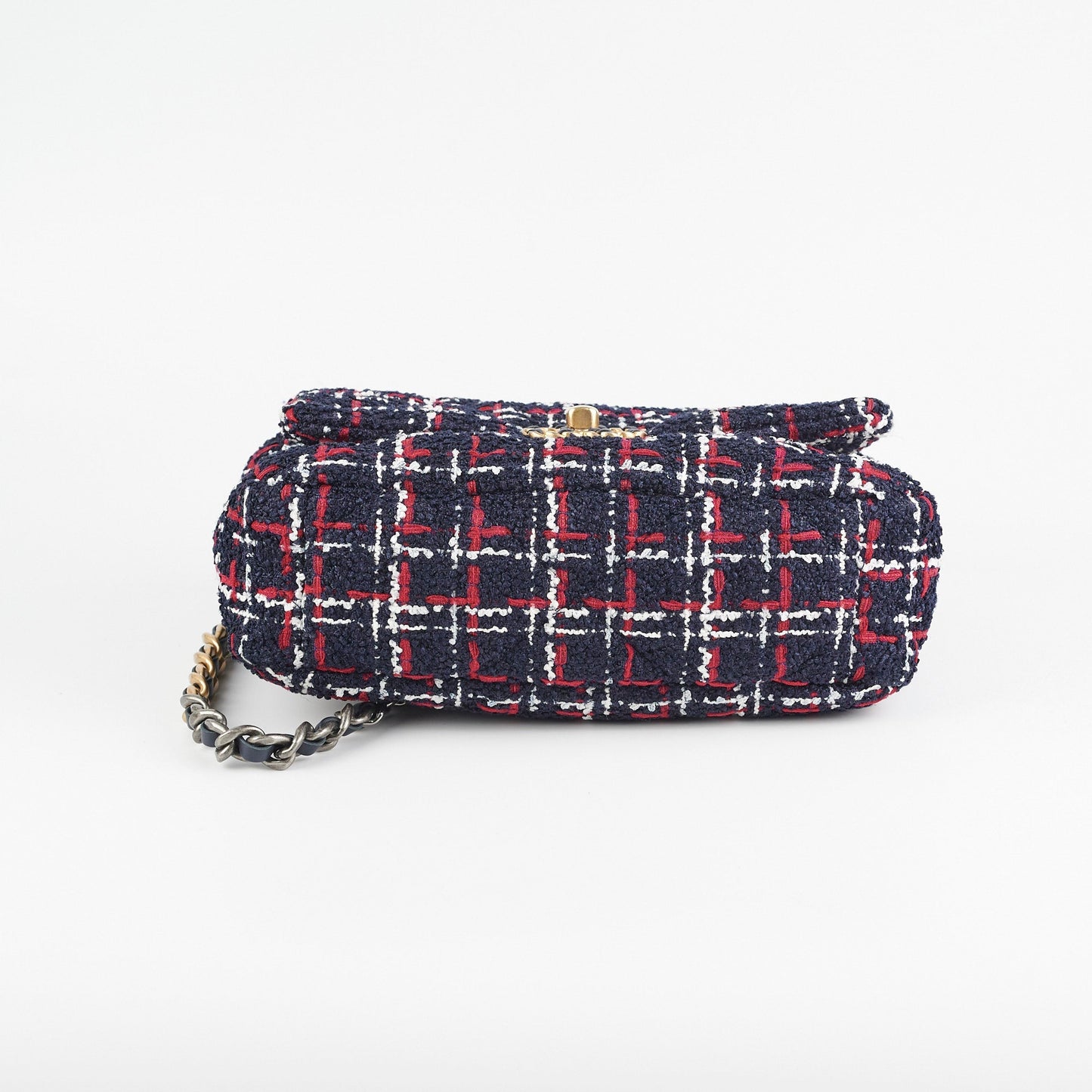 Chanel 19 Small Tweed Navy Bag