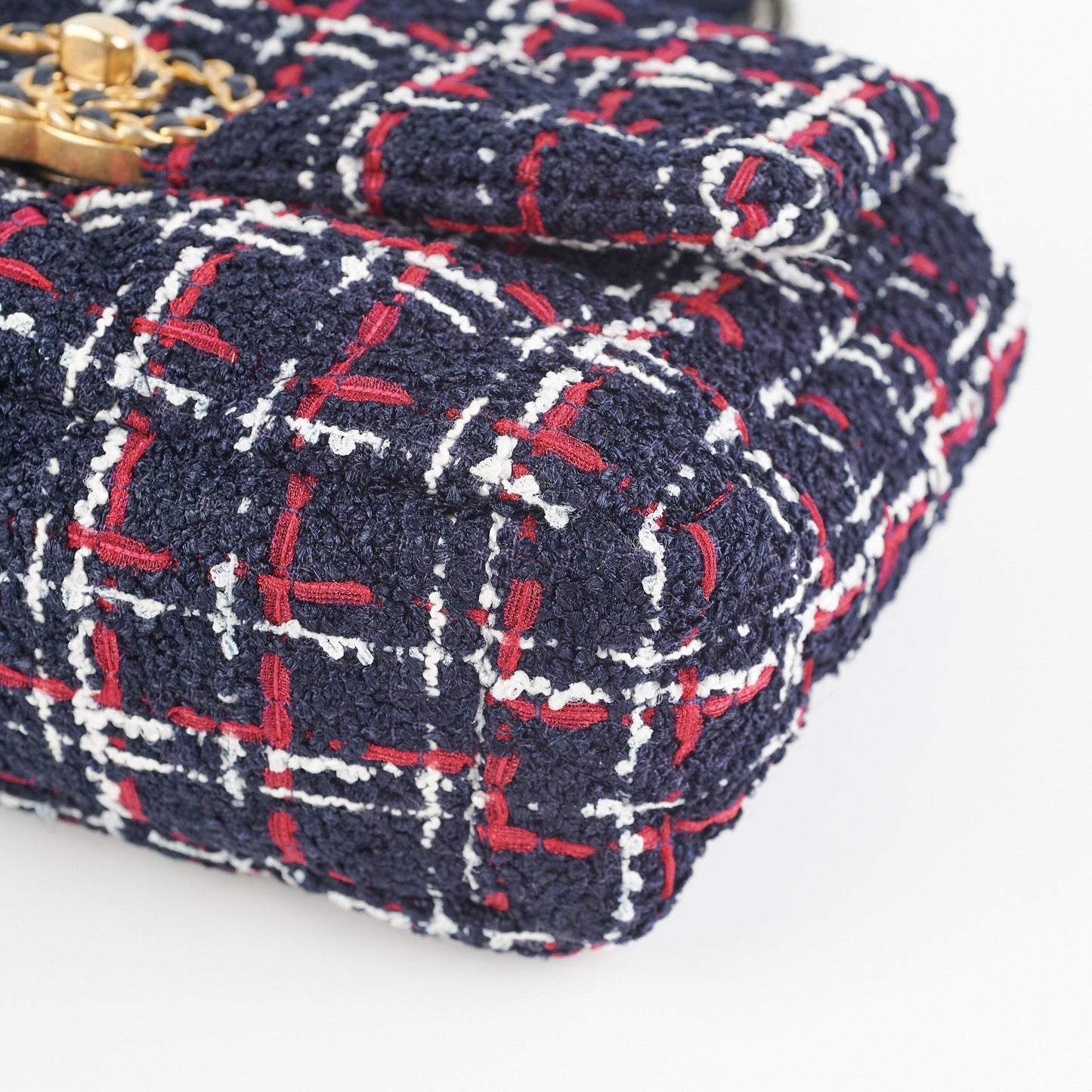 Chanel 19 Small Tweed Navy Bag