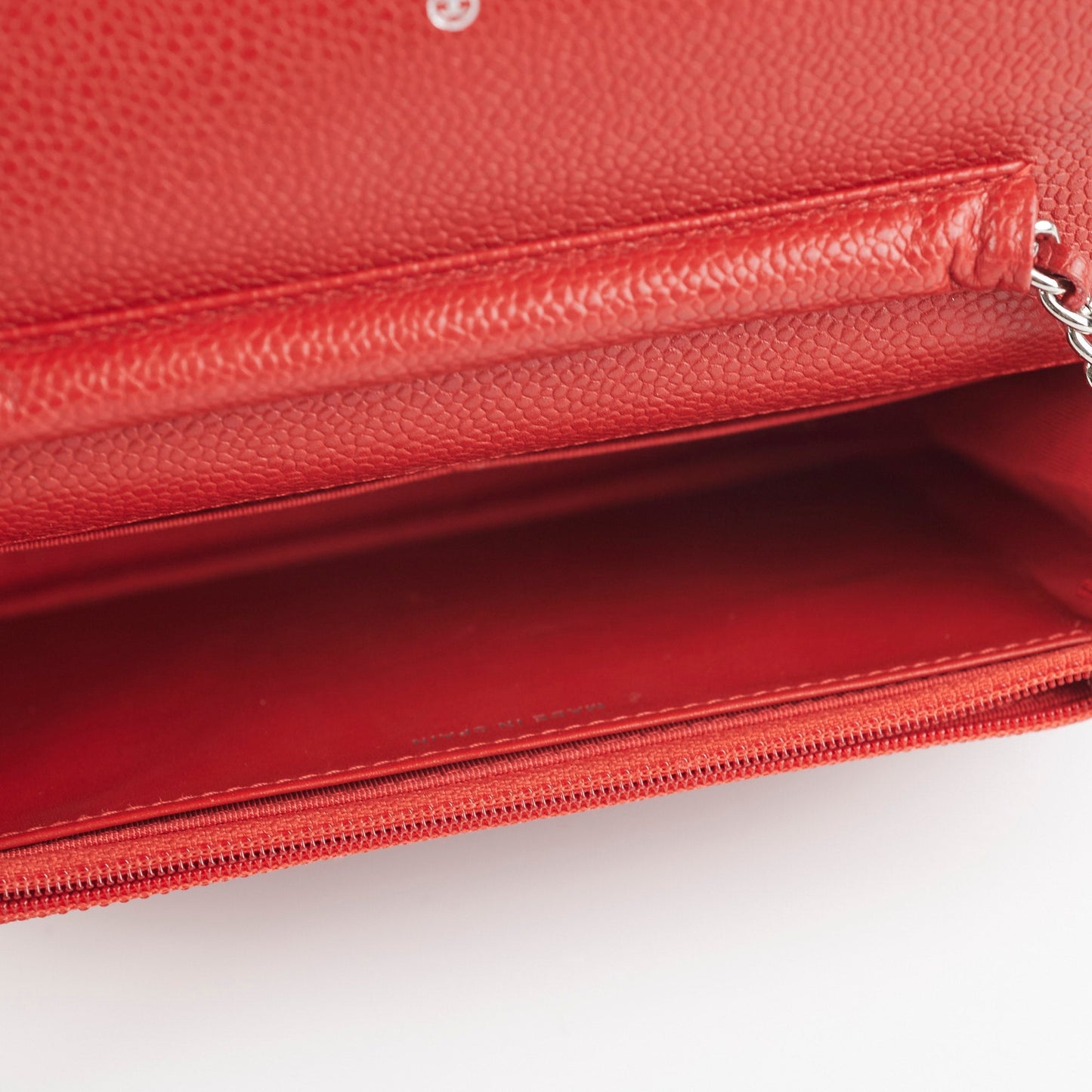 Chanel WOC Wallet On Chain Caviar Red
