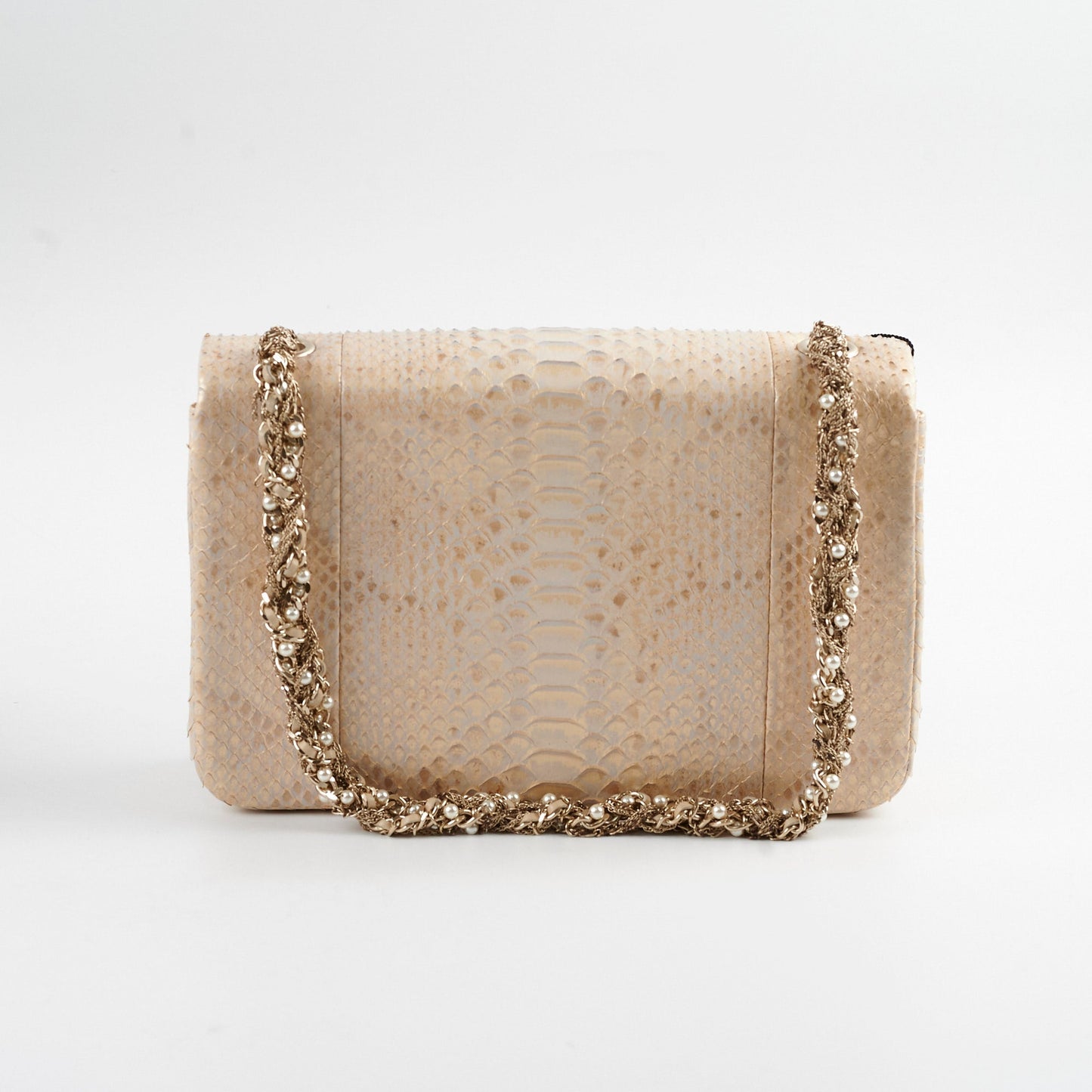 Chanel Python Flap Bag Light Gold
