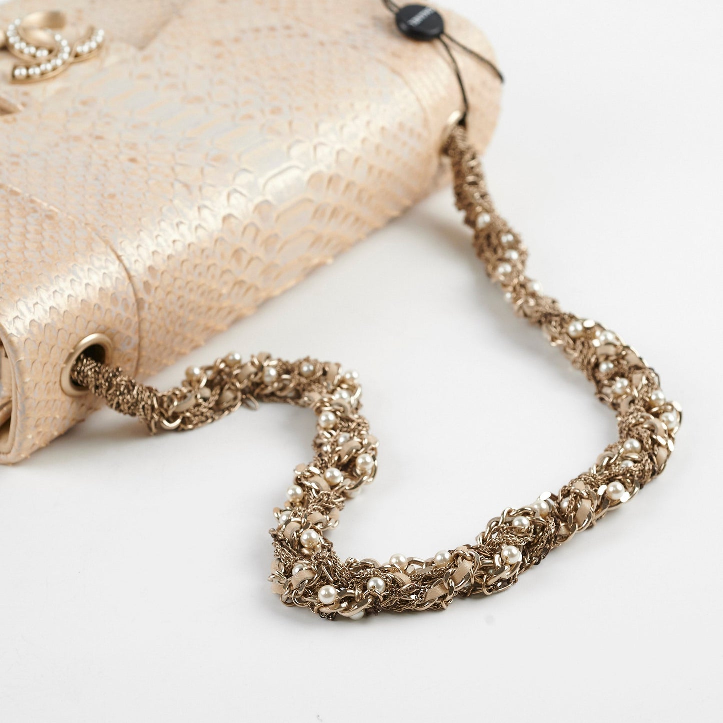 Chanel Python Flap Bag Light Gold