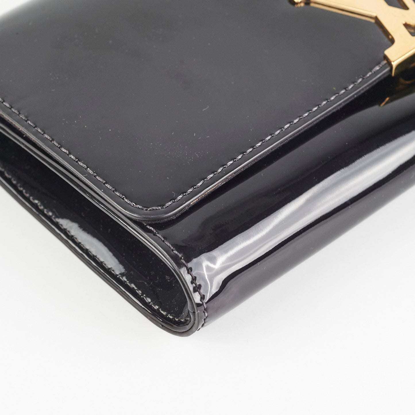 Louis Vuitton Louise Black Patent Clutch