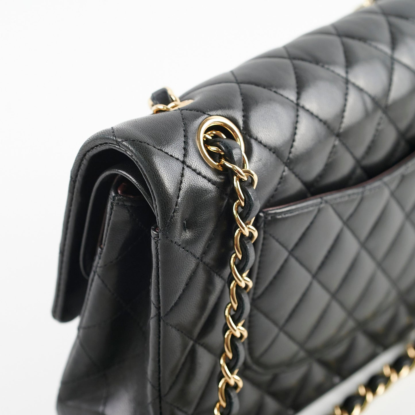 Chanel Classic Lambskin M/L Medium/Large Flap Black