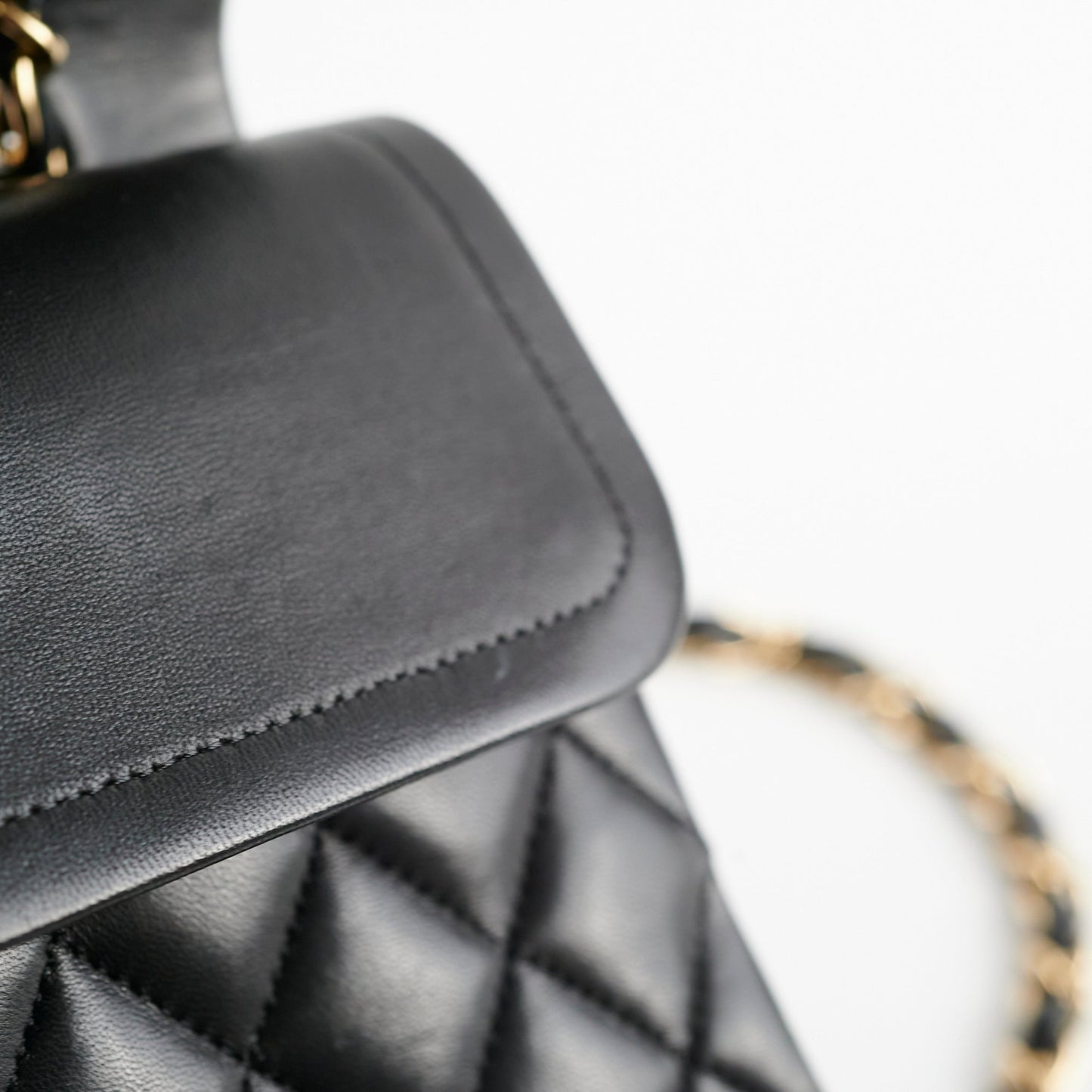 Chanel Classic Lambskin M/L Medium/Large Flap Black