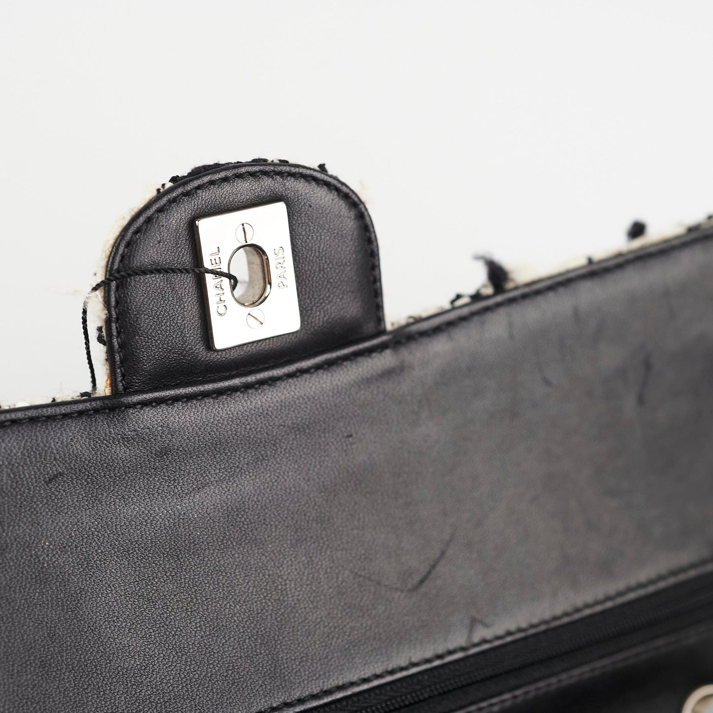 Chanel Classic Flap M/L Tweed Sequin Black