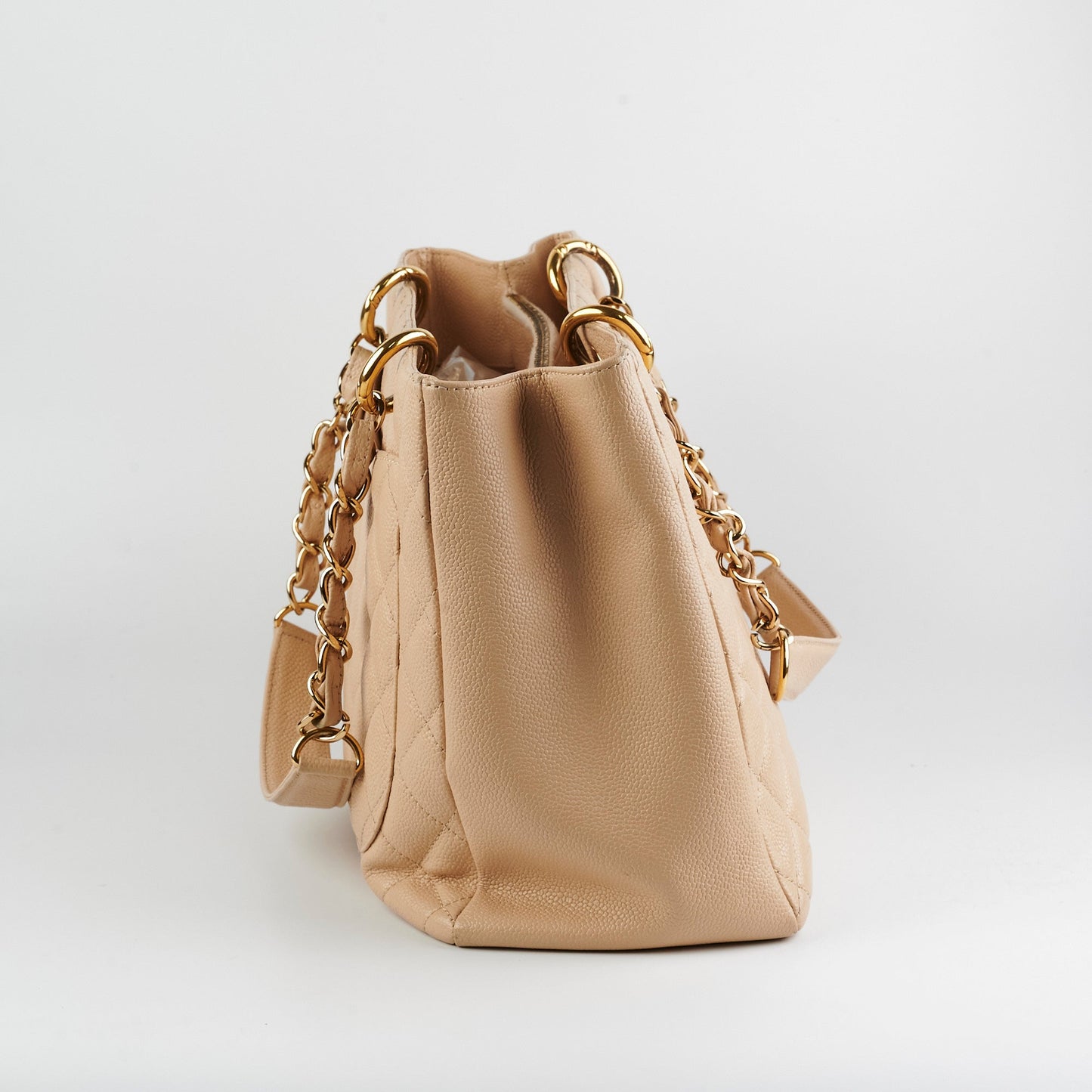 Chanel Caviar Grand Shopping Tote Beige