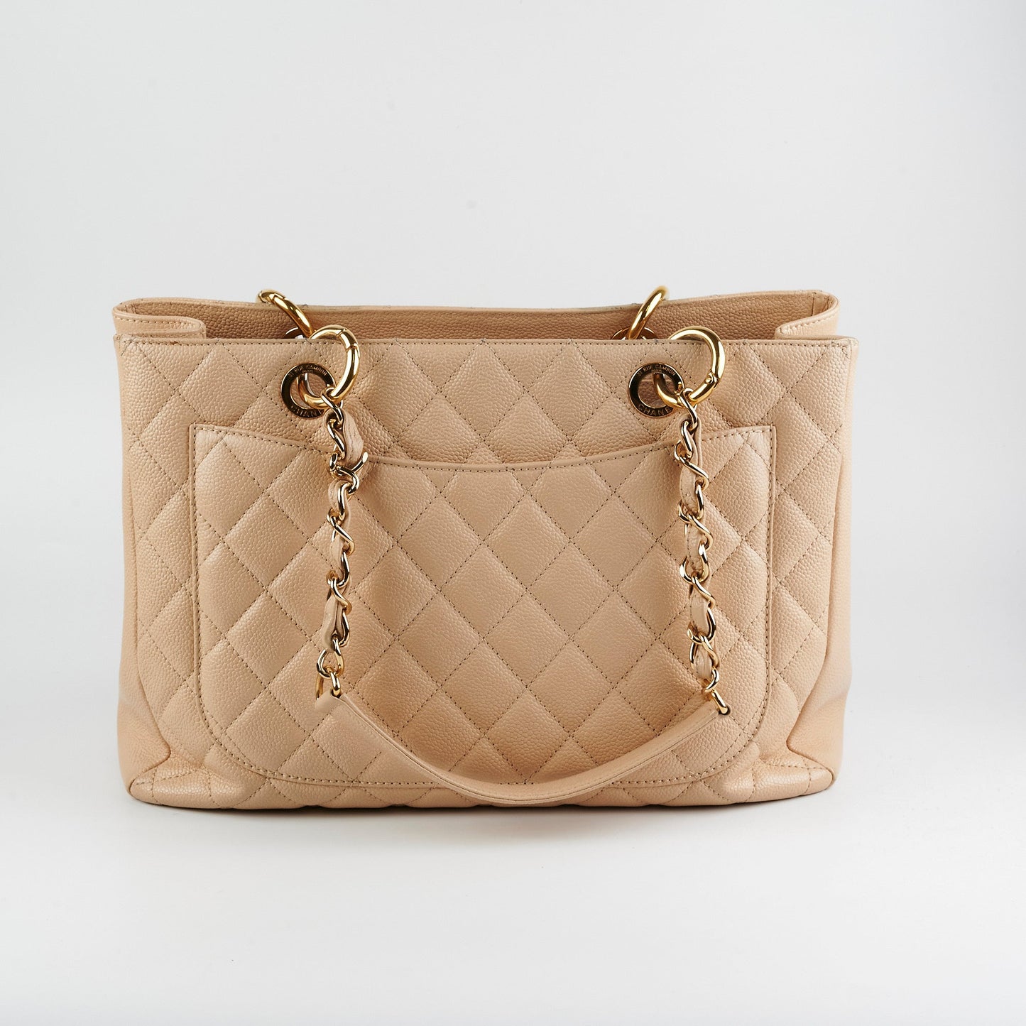 Chanel Caviar Grand Shopping Tote Beige