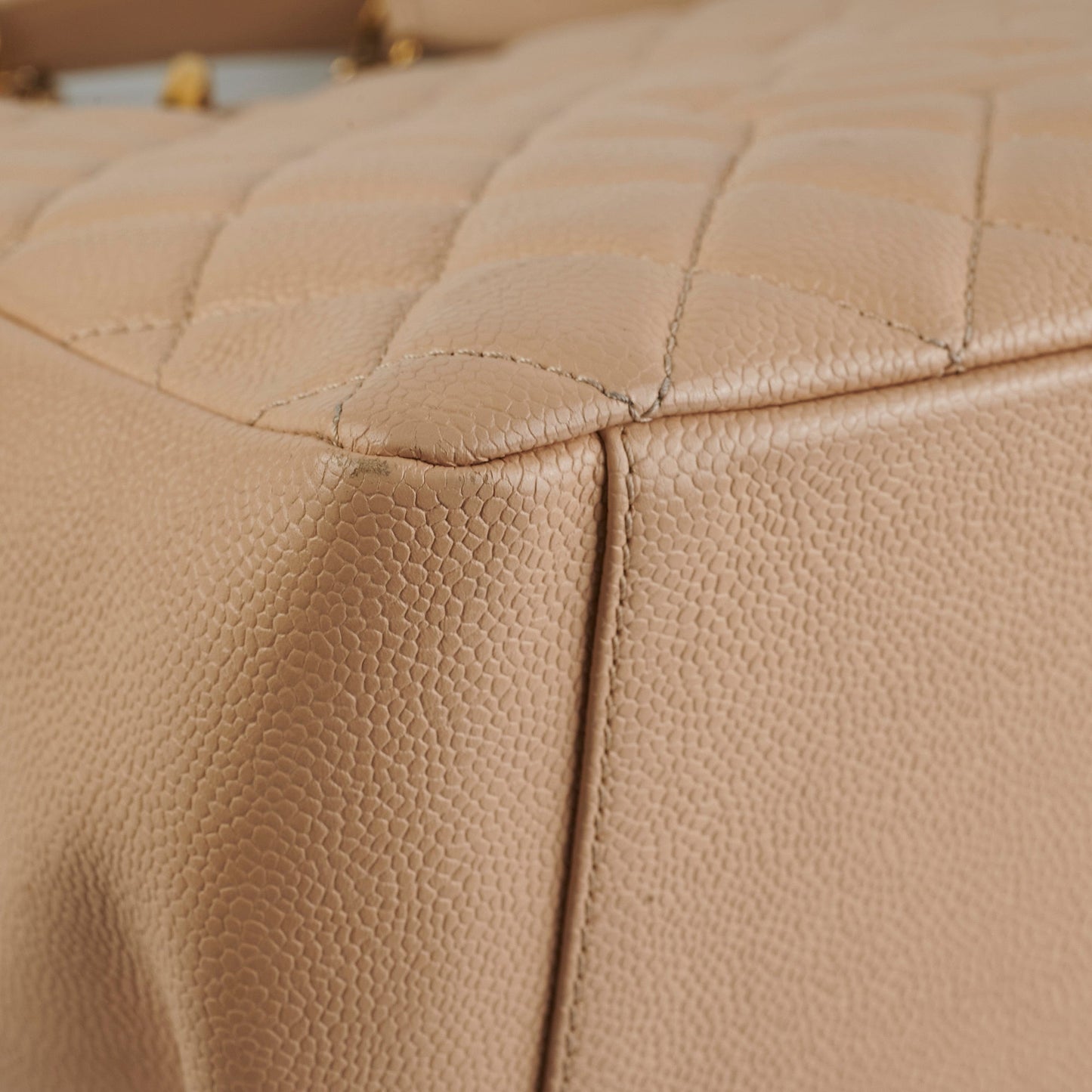 Chanel Caviar Grand Shopping Tote Beige
