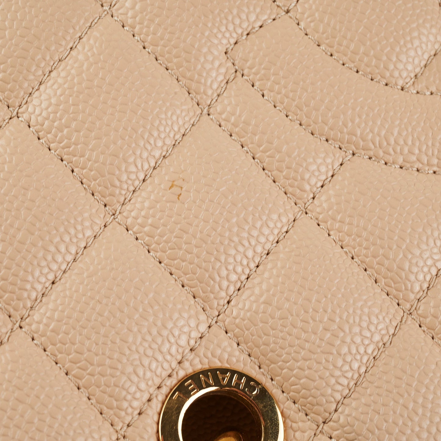 Chanel Caviar Grand Shopping Tote Beige