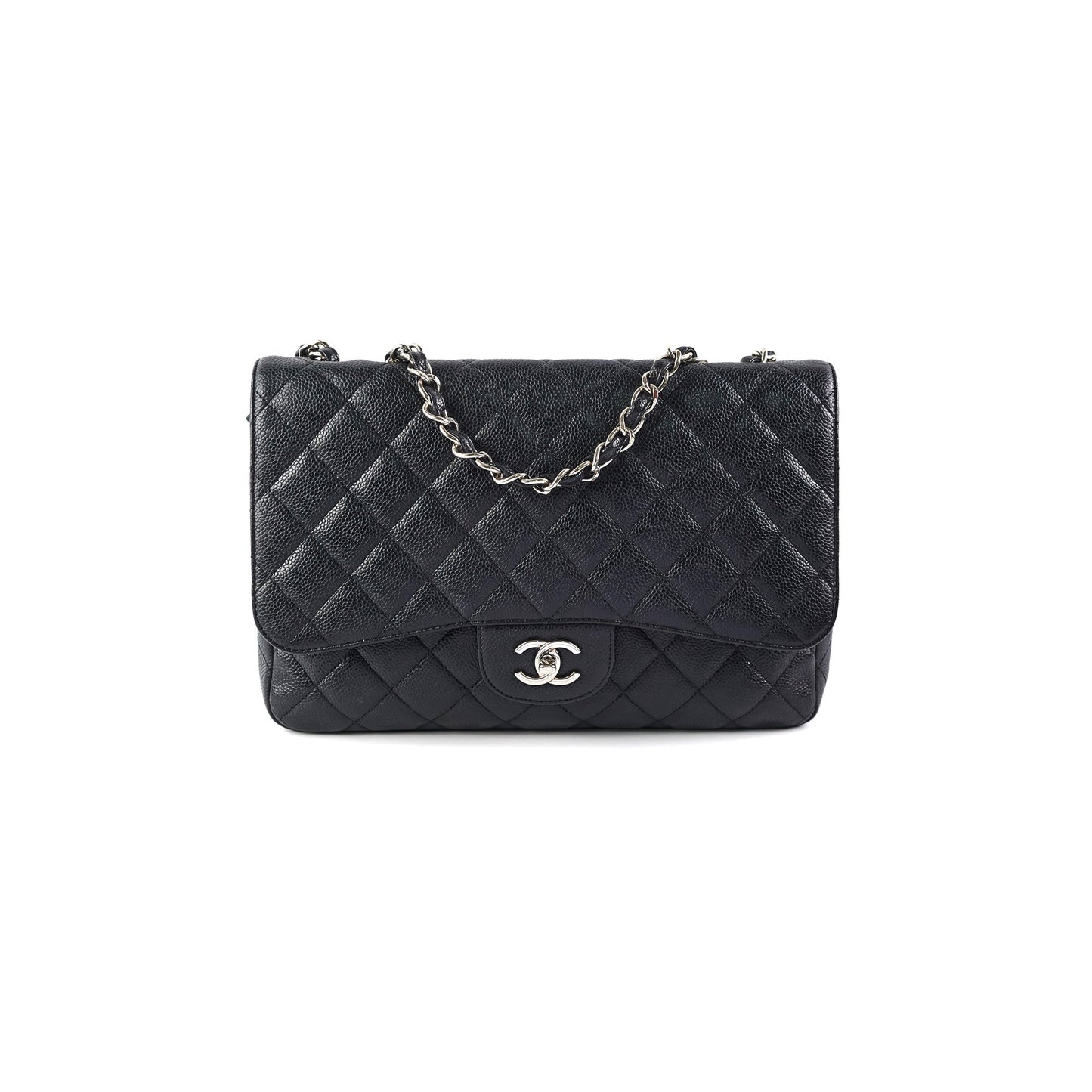 Chanel Jumbo Classic Single Flap Black Caviar Bag