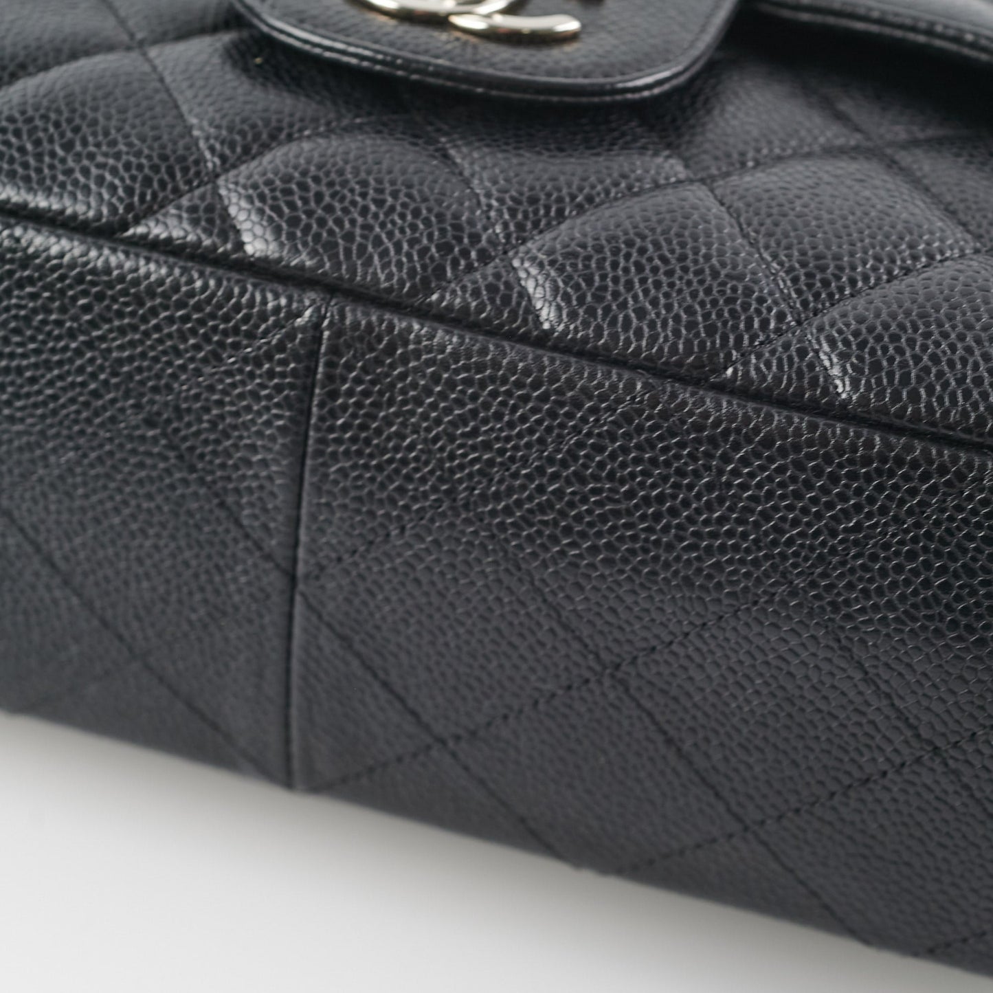 Chanel Jumbo Classic Single Flap Black Caviar Bag