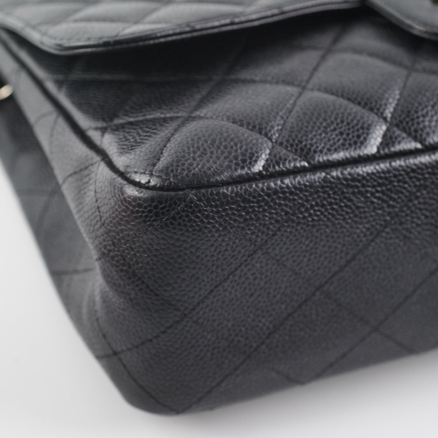 Chanel Jumbo Classic Single Flap Black Caviar Bag
