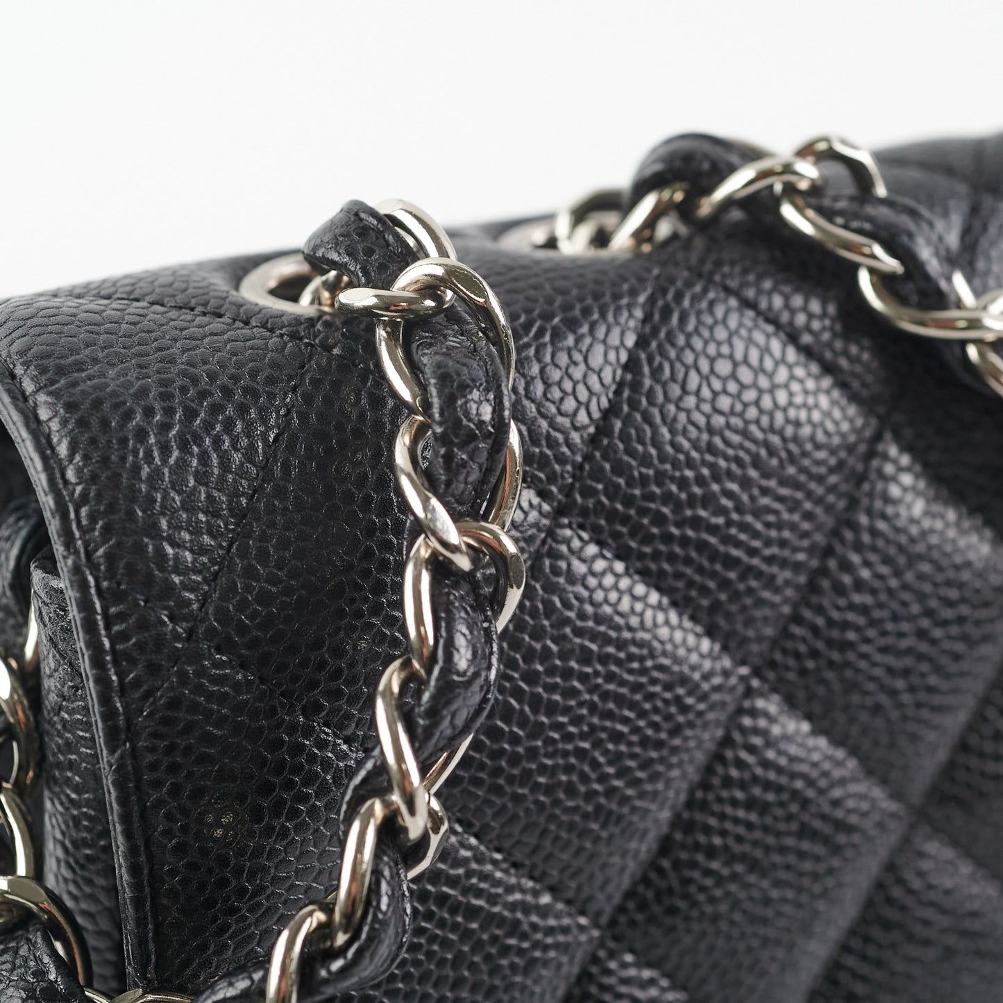 Chanel Jumbo Classic Single Flap Black Caviar Bag