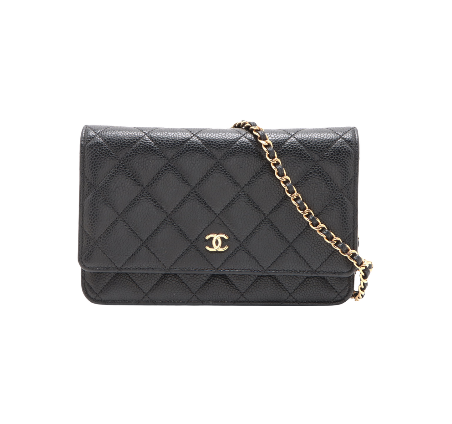 HOLD Chanel Caviar Wallet On Chain WOC Black (microchipped)