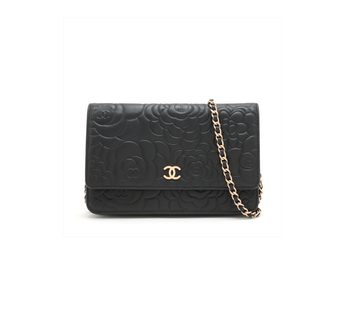 Chanel Camellia Black Wallet On Chain WOC