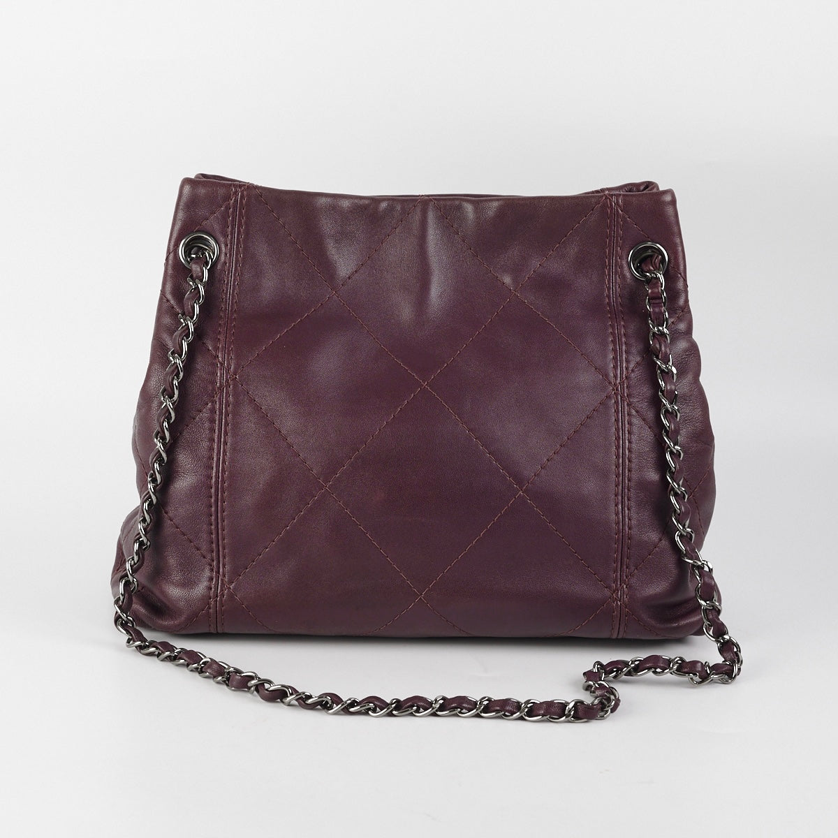 Chanel Quilted Tote Bag Dark Burgundy/Purple