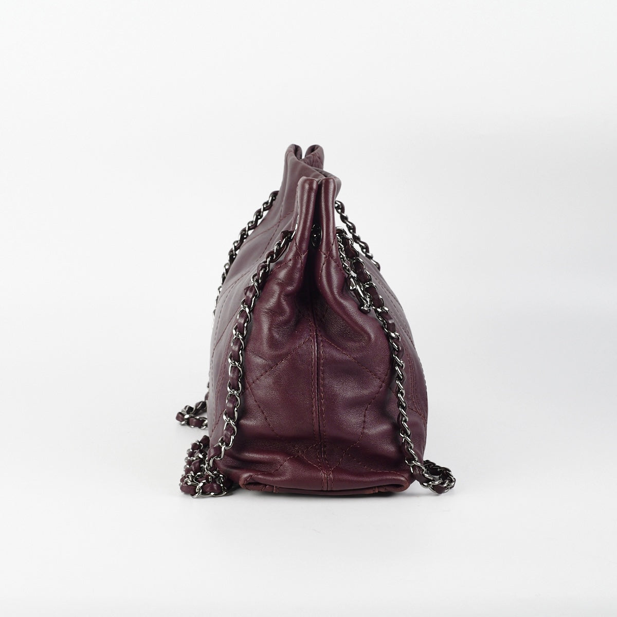 Chanel Quilted Tote Bag Dark Burgundy/Purple