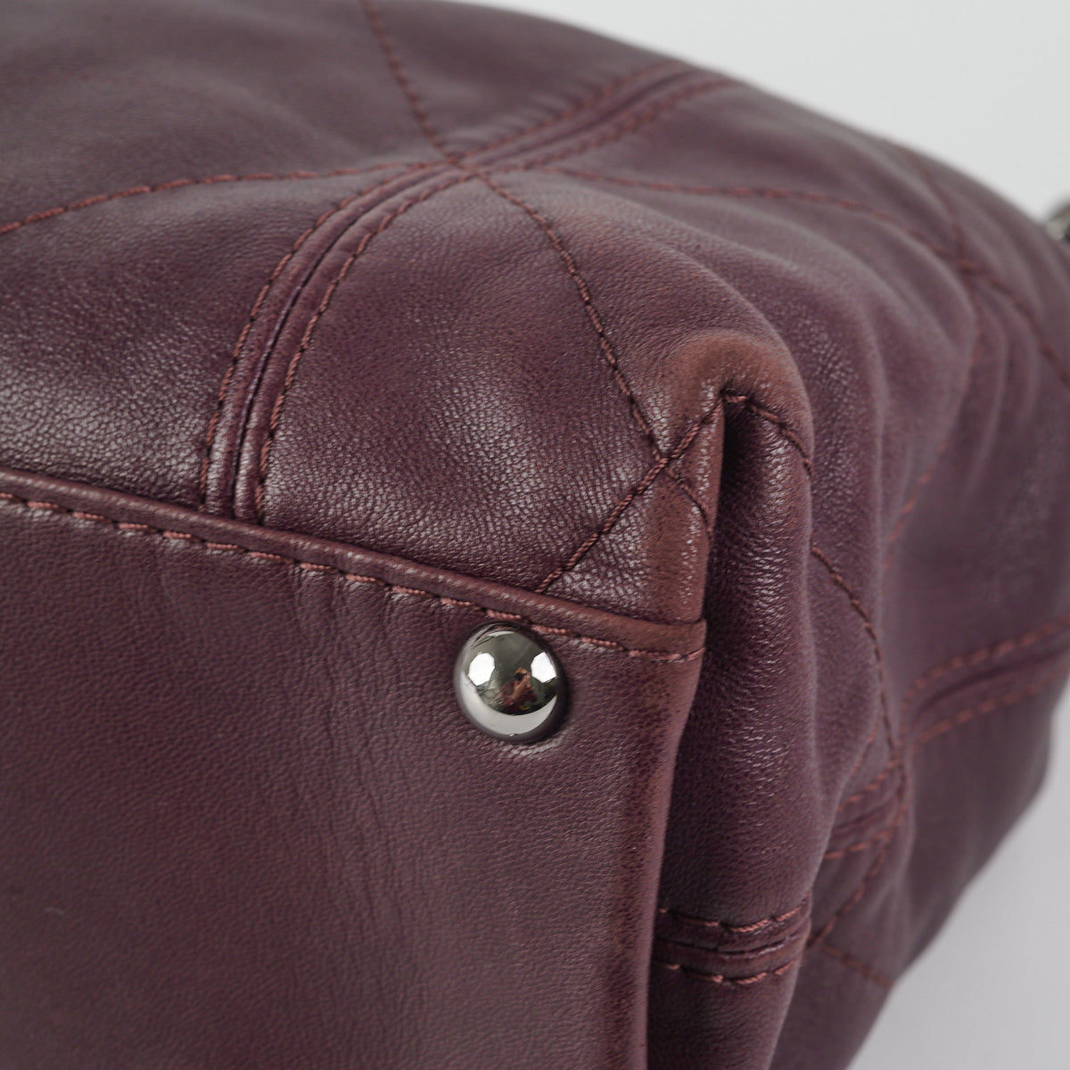 Chanel Quilted Tote Bag Dark Burgundy/Purple