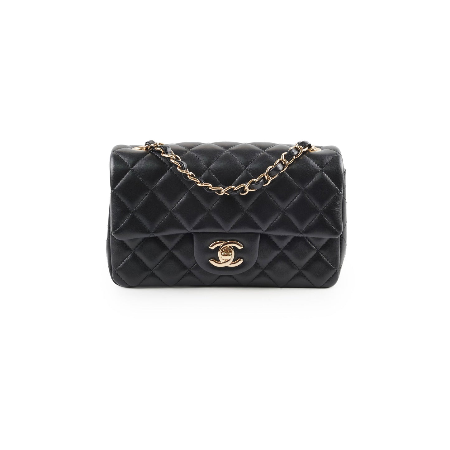 Chanel Mini Rectangle Lambskin Black Microchip
