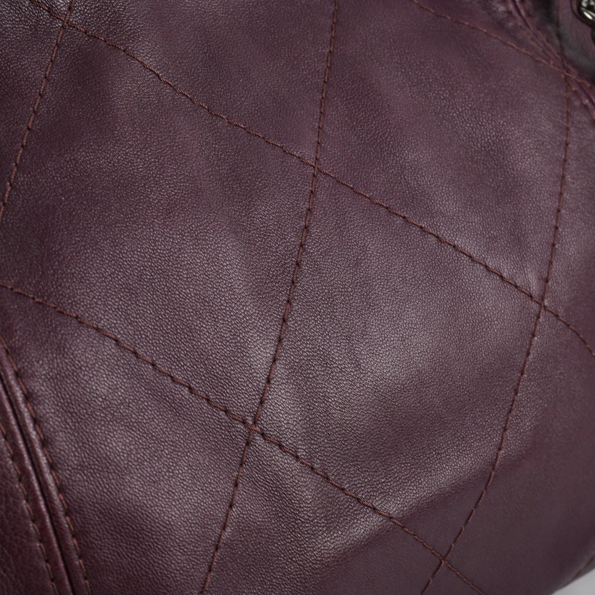 Chanel Quilted Tote Bag Dark Burgundy/Purple