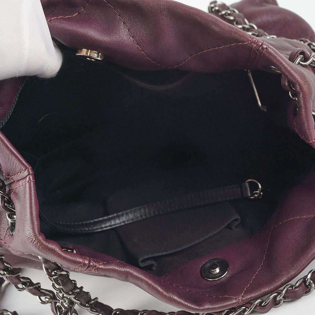 Chanel Quilted Tote Bag Dark Burgundy/Purple