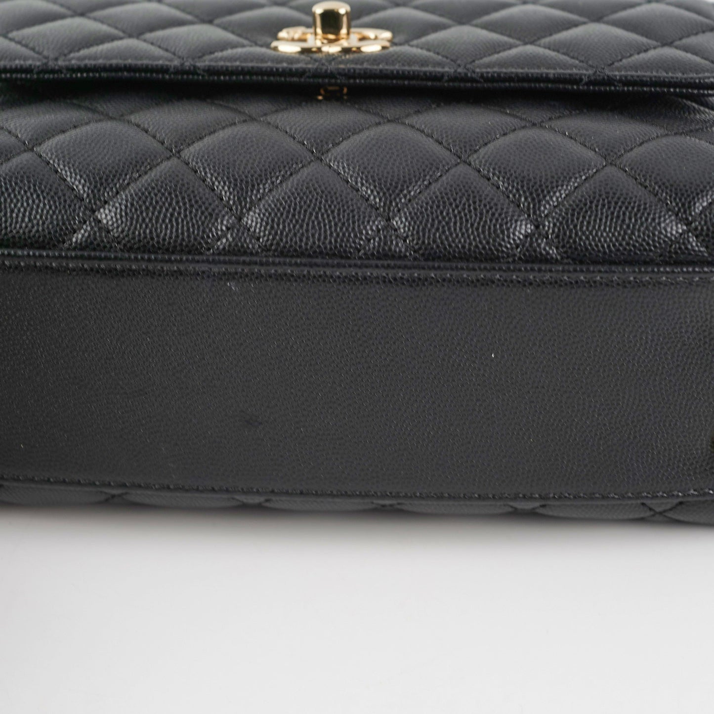 Chanel Small Coco Handle Caviar Black