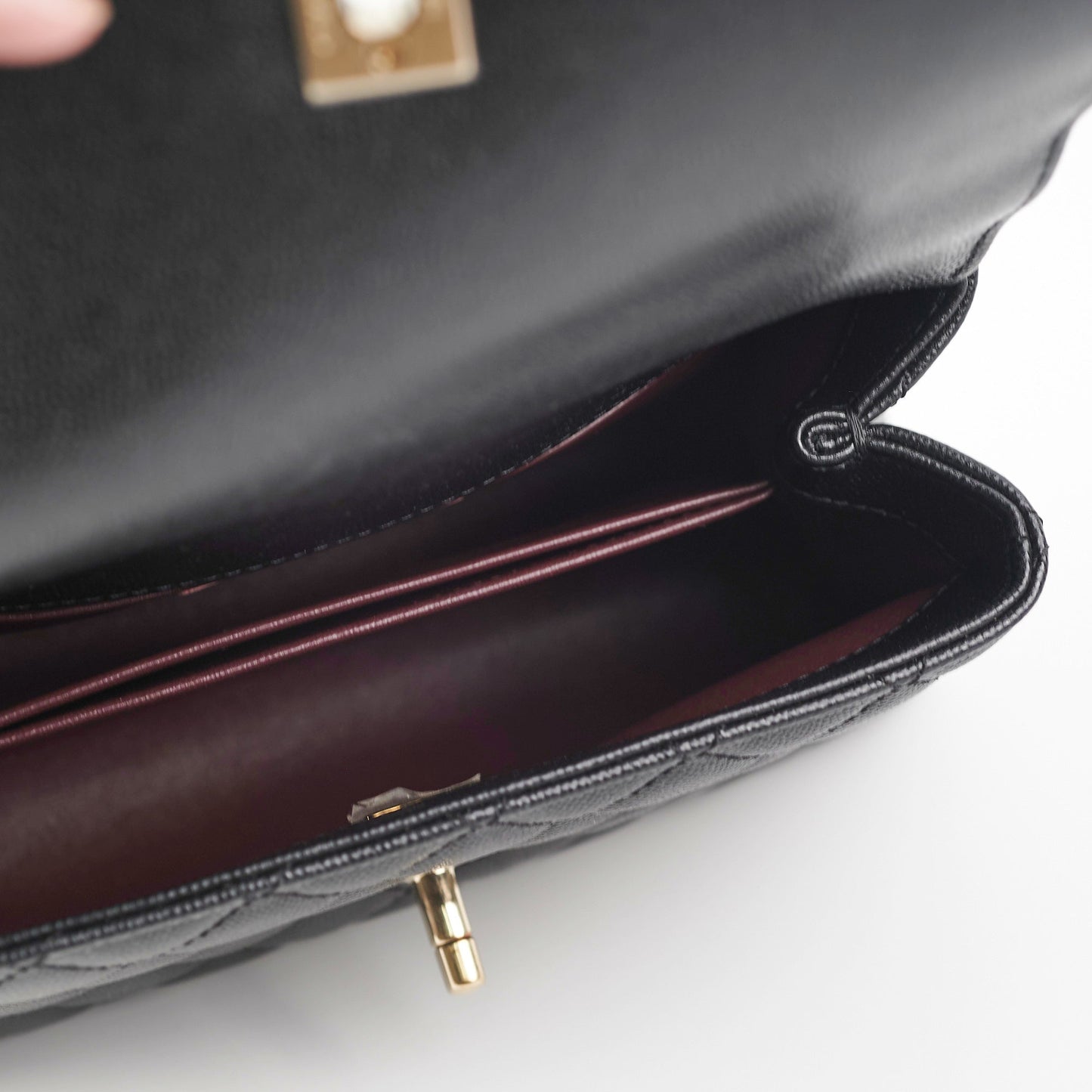 Chanel Small Coco Handle Caviar Black