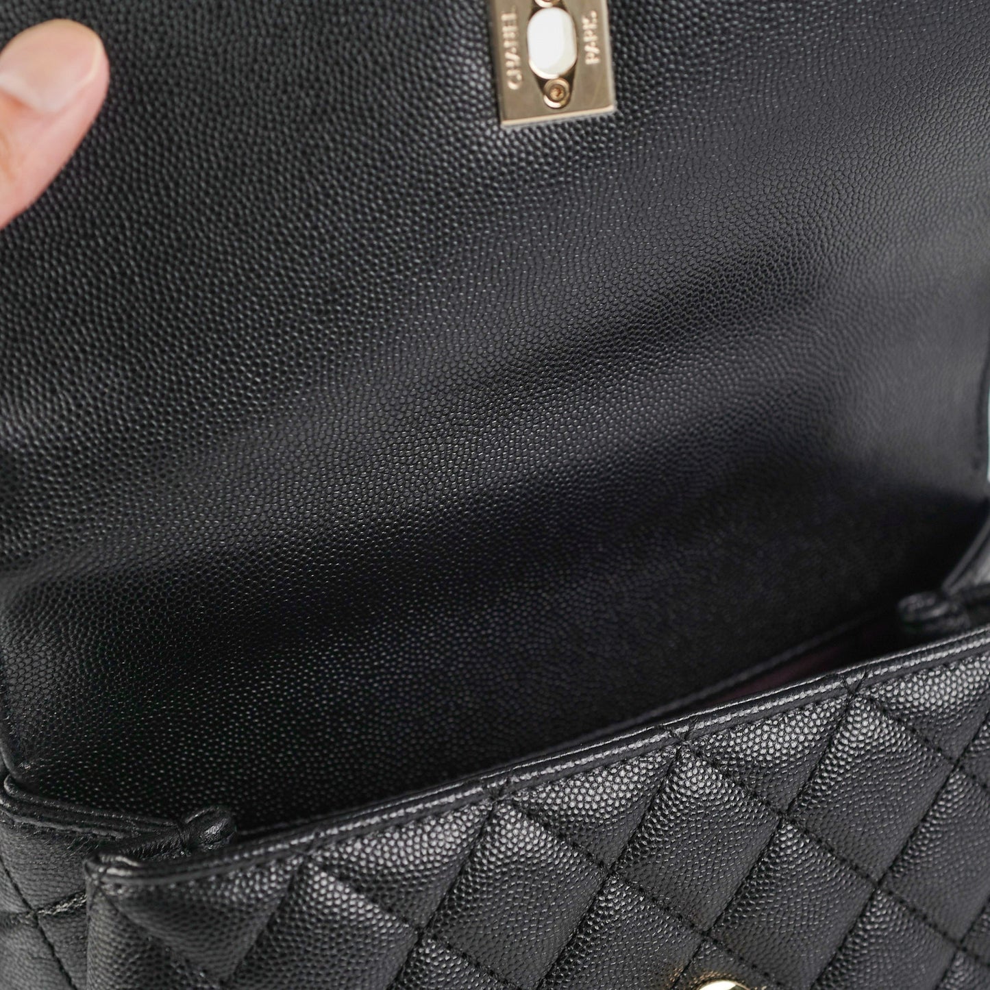Chanel Small Coco Handle Caviar Black