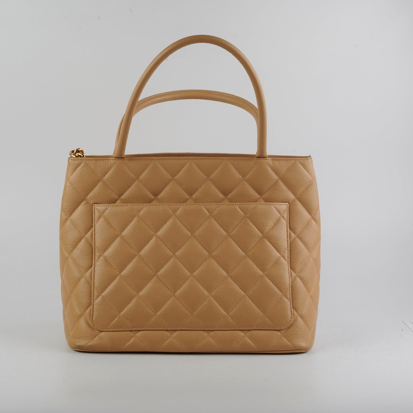 Chanel Caviar Medallion Tote Beige