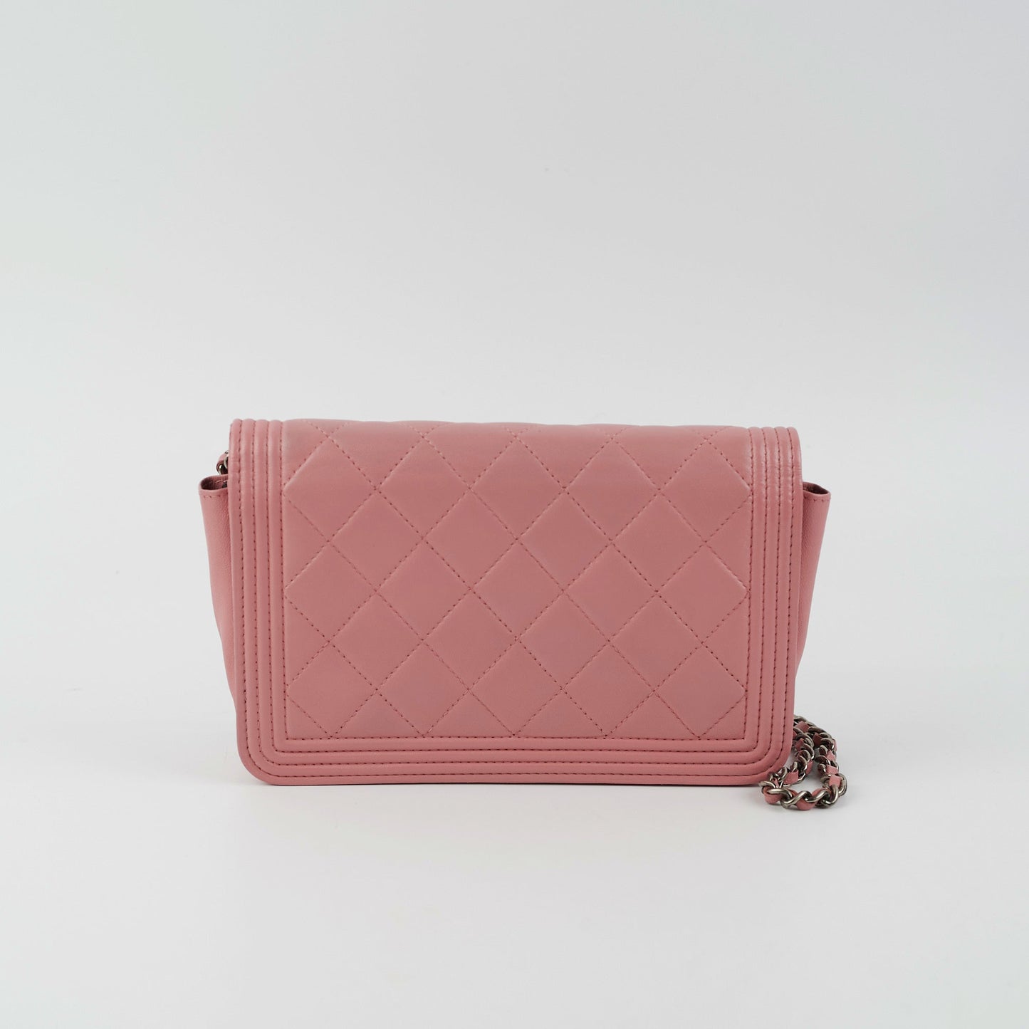 Chanel Boy Wallet On Chain Woc Lambskin Pink