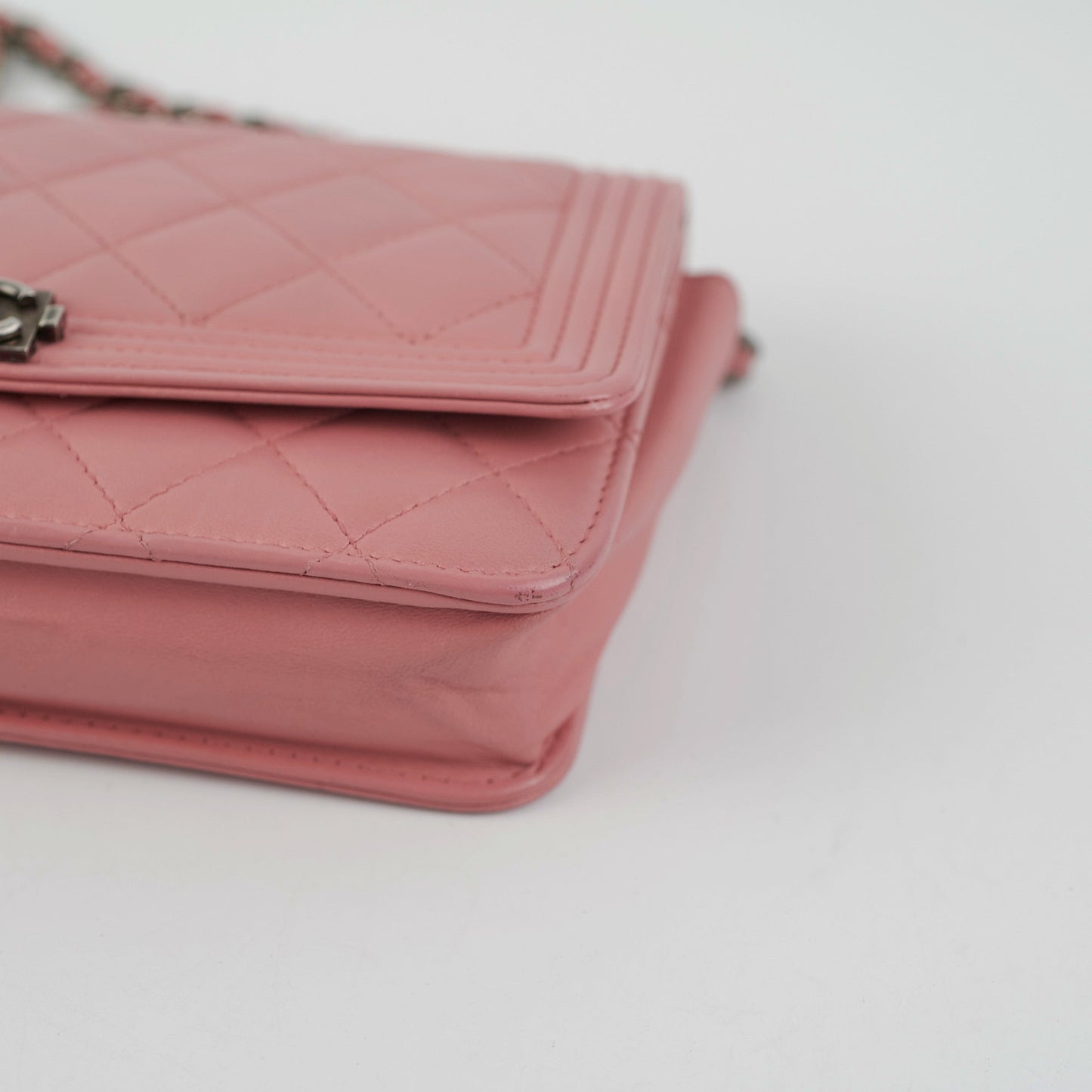 Chanel Boy Wallet On Chain Woc Lambskin Pink