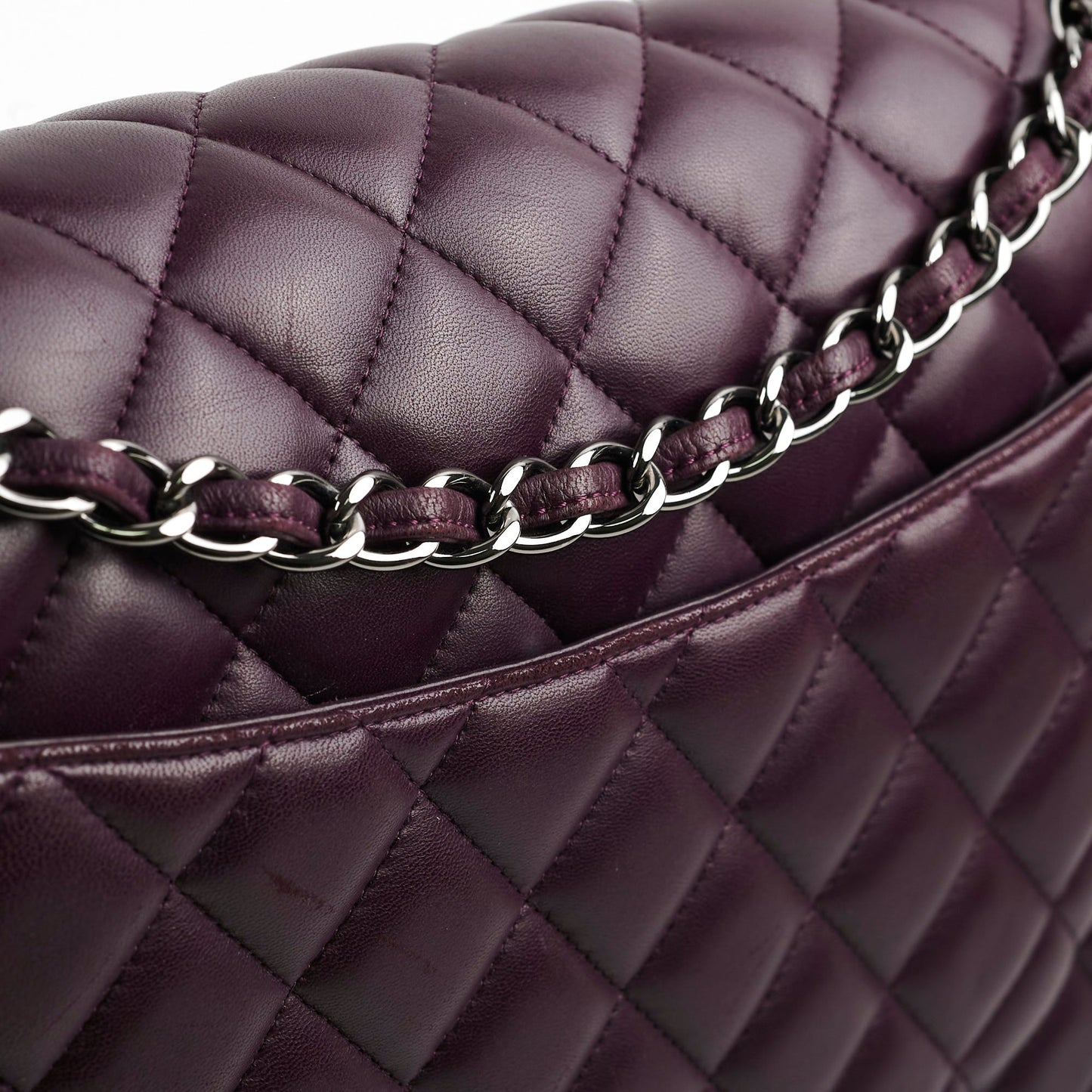 Chanel Maxi Lambskin Jumbo Dark Purple