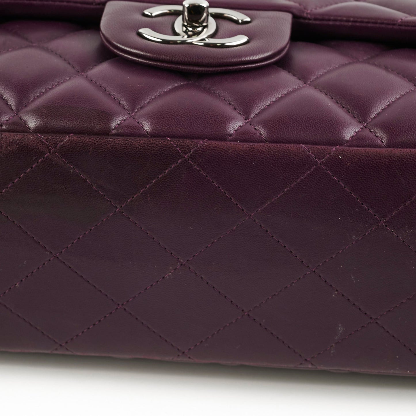 Chanel Maxi Lambskin Jumbo Dark Purple