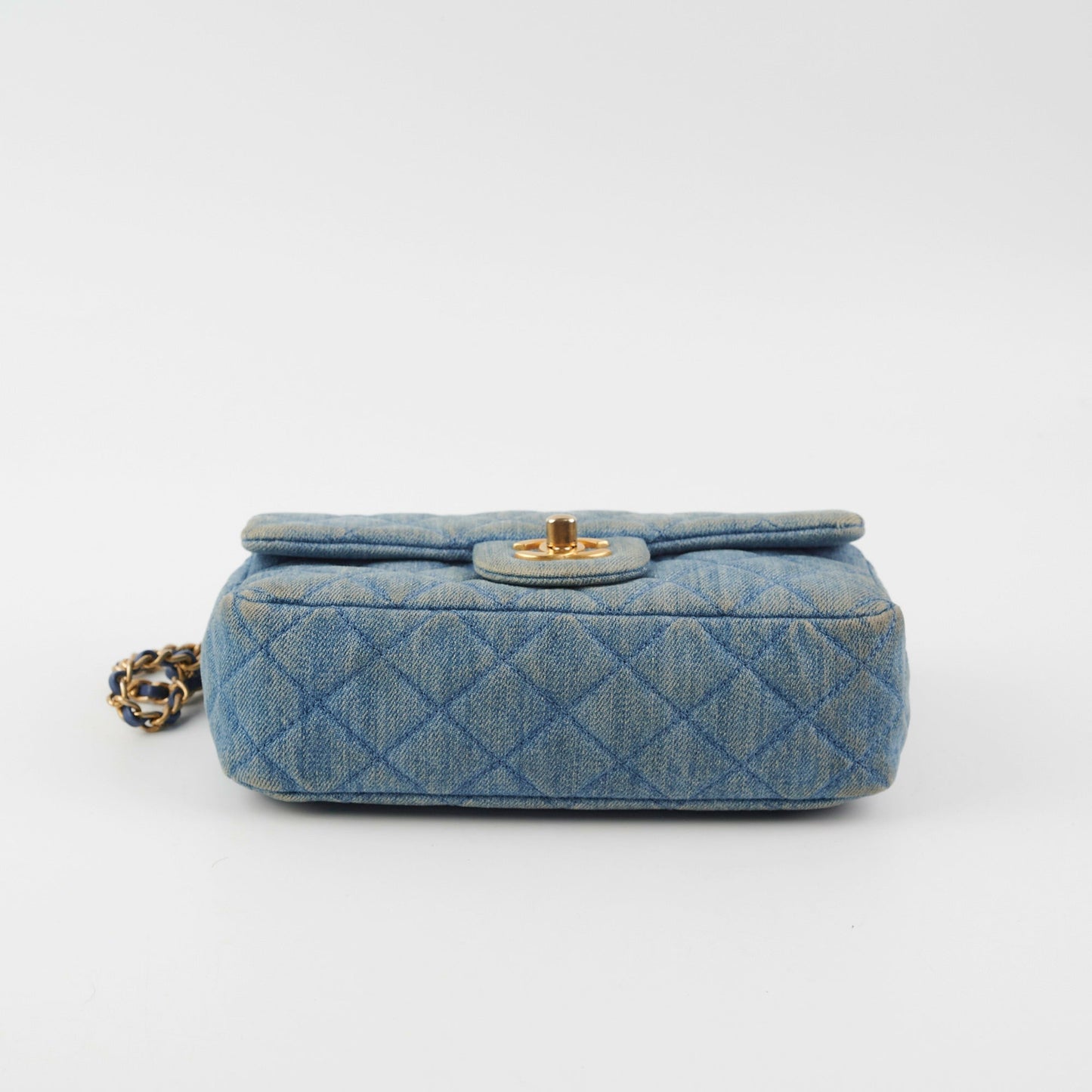 Chanel Denim Pearl Crush Mini Rectangle Flap Bag