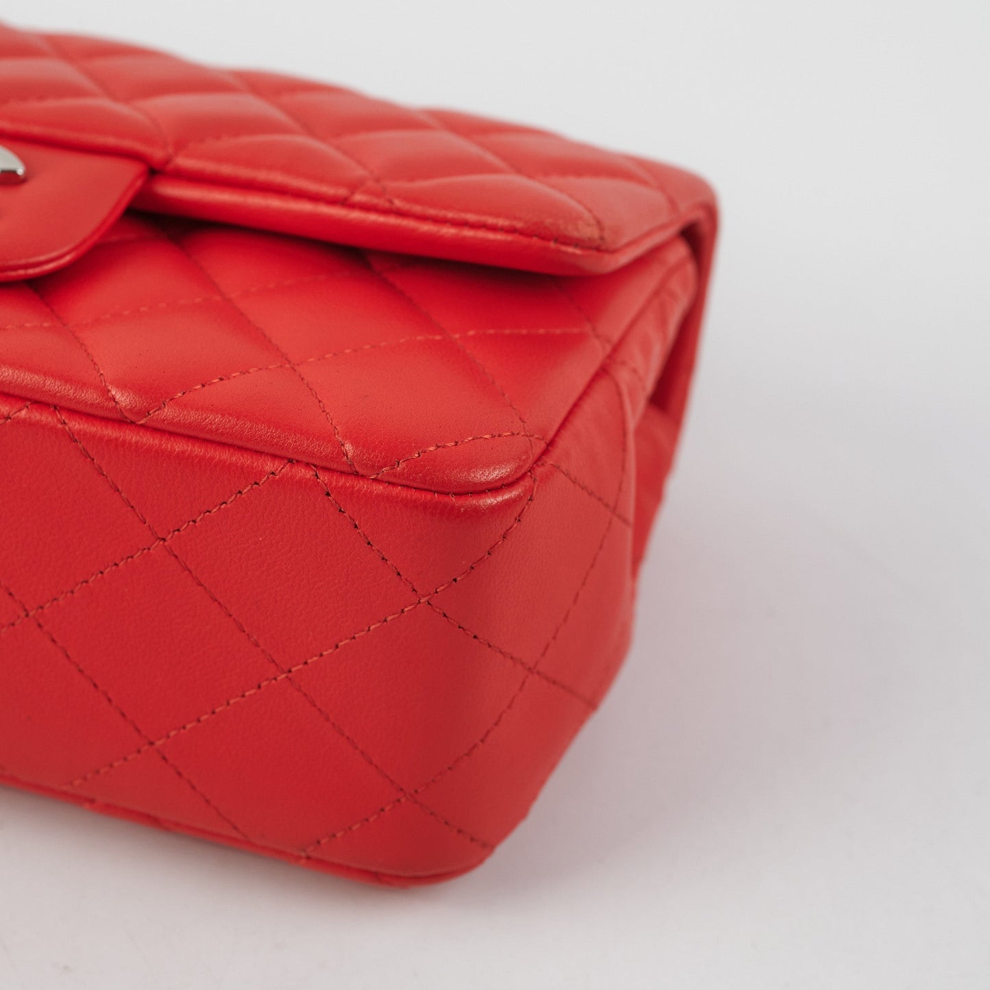 Chanel Mini Rectangular Bag Red Lambskin