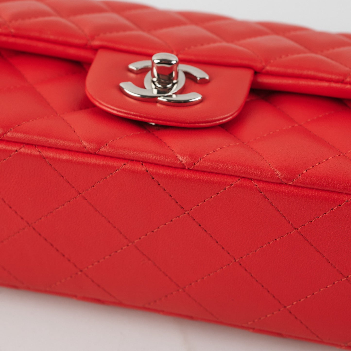 Chanel Mini Rectangular Bag Red Lambskin